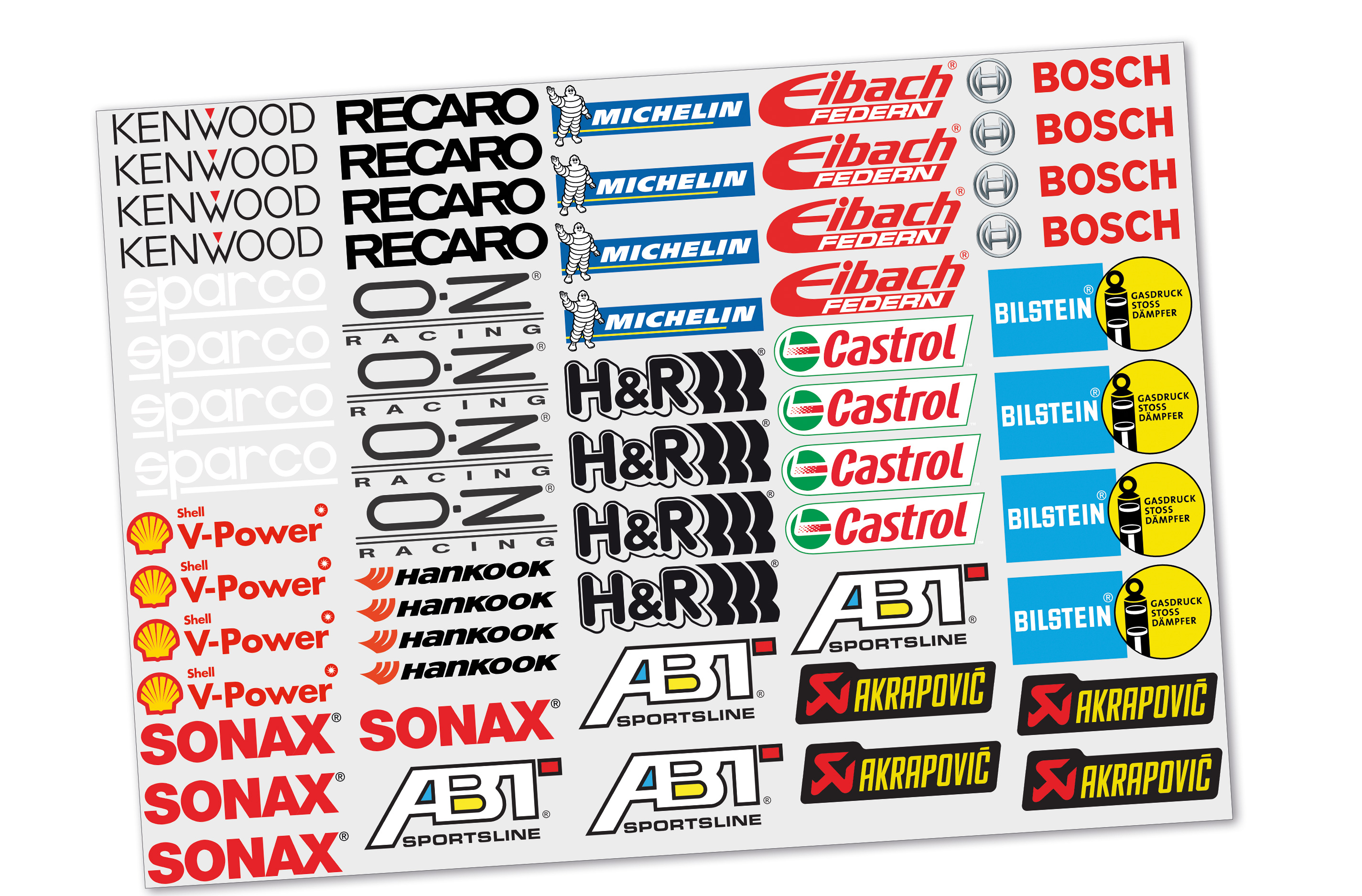 y3017 Manufacturer sponsor decals set, universal y3017 Manufacturer sponsor decals set, universal