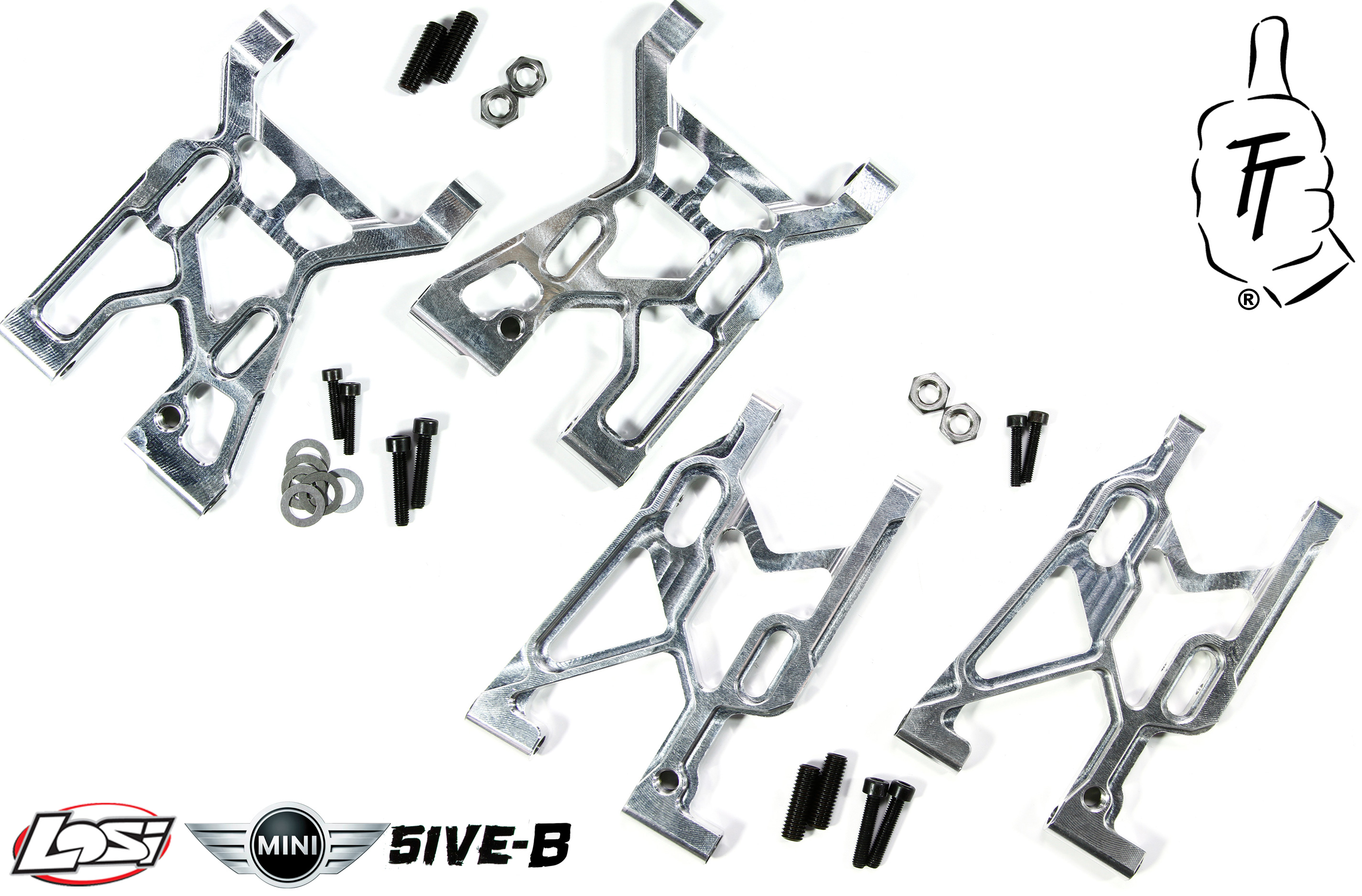 TT1001/1002 Top Tuning Aluminum a-arms front/rear Losi 5ive-B and Mini