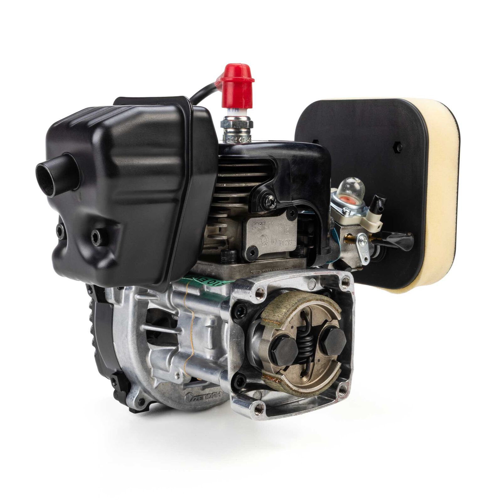 LOS4101  Losi FJ350 35.2ccm 2Takt Motor mit Luftfilter, Kupplung und Schalldämpfer.