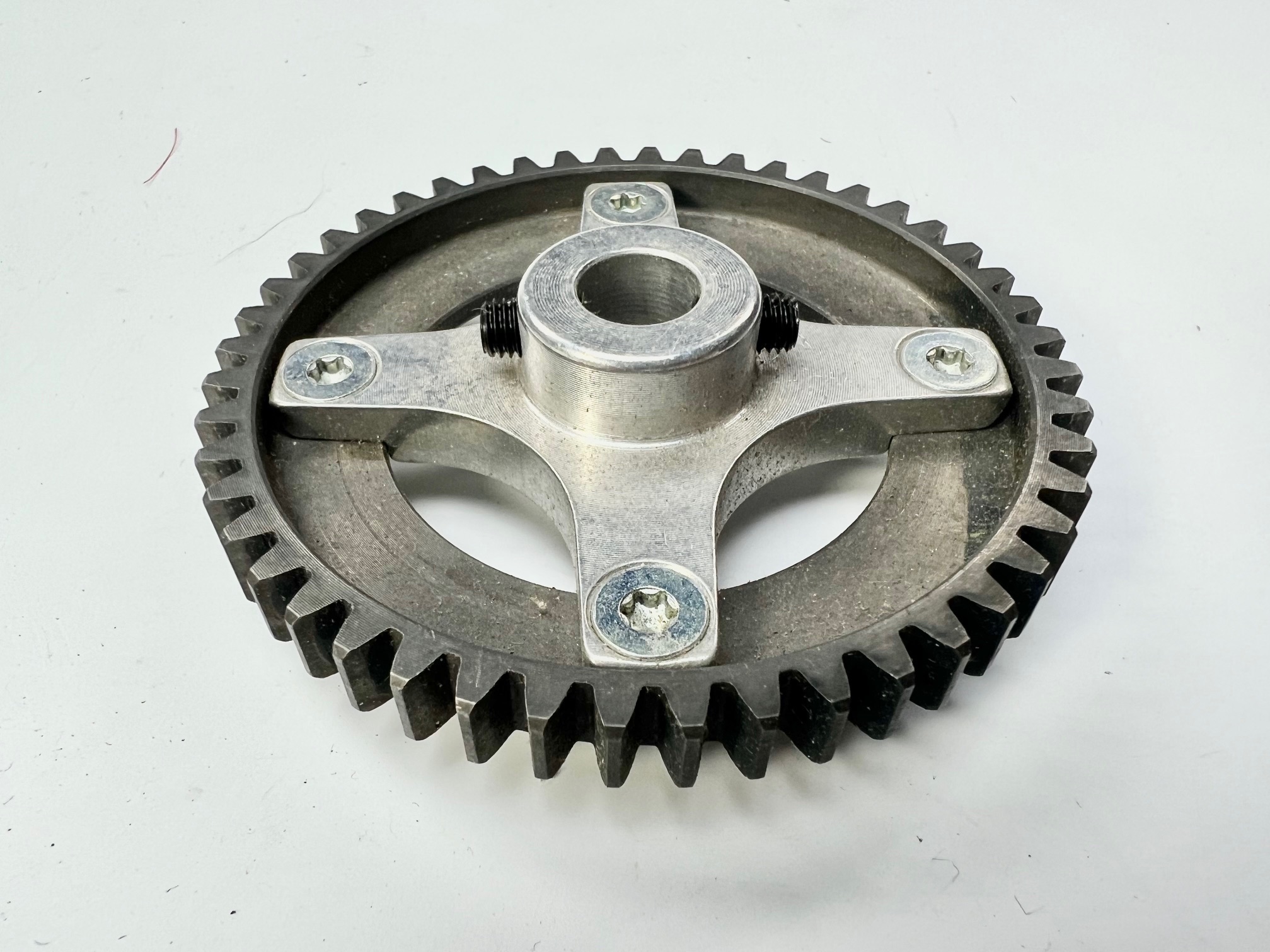 Lauterbacher aluminum wheel adapter incl. 48T gear wheel for the intermediate shaft, used