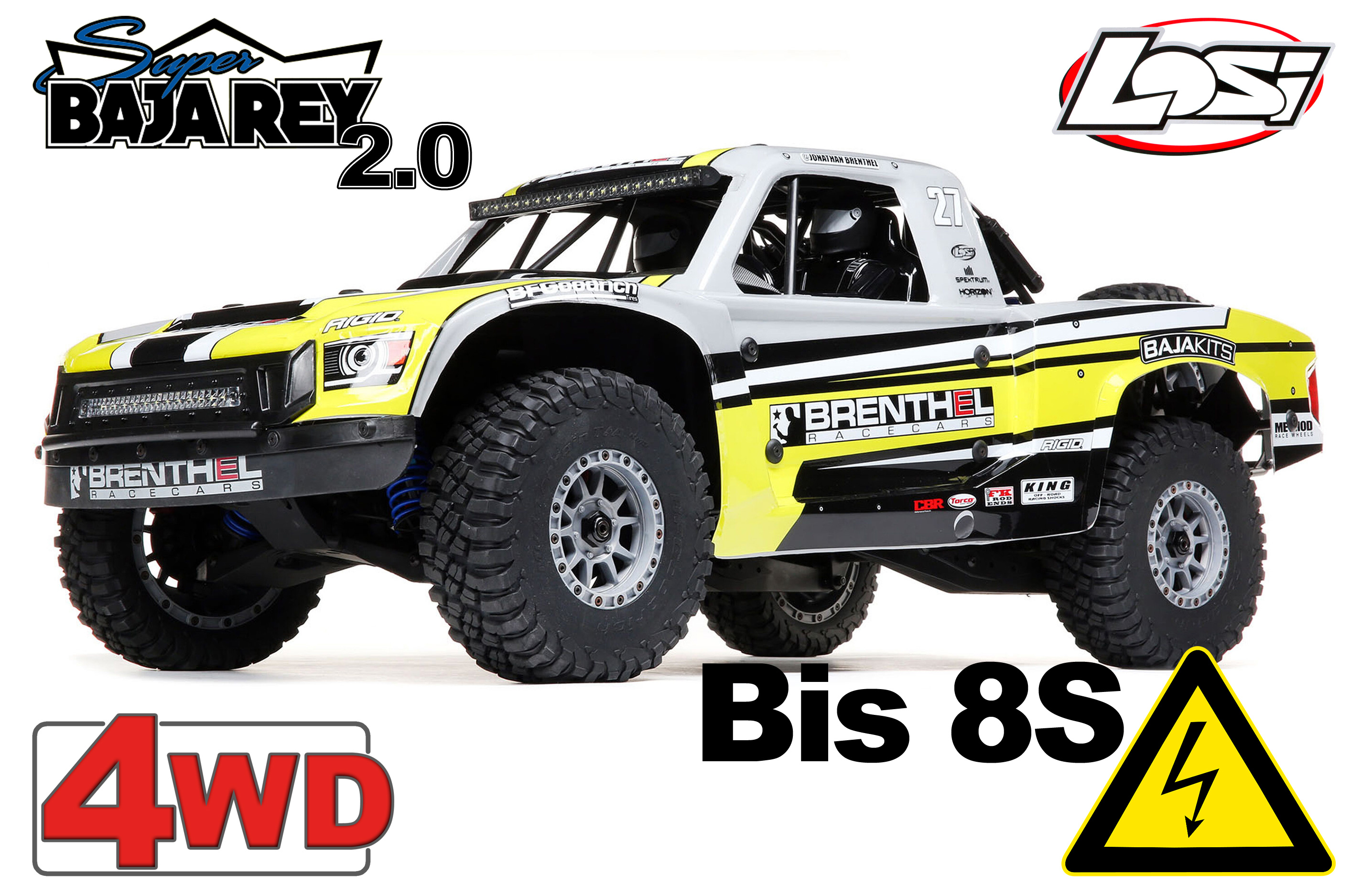 LOS05021T1 Losi 1/6 Super Baja Rey 2.0 4WD Brushless Desert Truck RTR, Brenthel LOS05021T1 Losi 1/6 Super Baja Rey 2.0 4WD Brushless Desert Truck RTR, Brenthel
