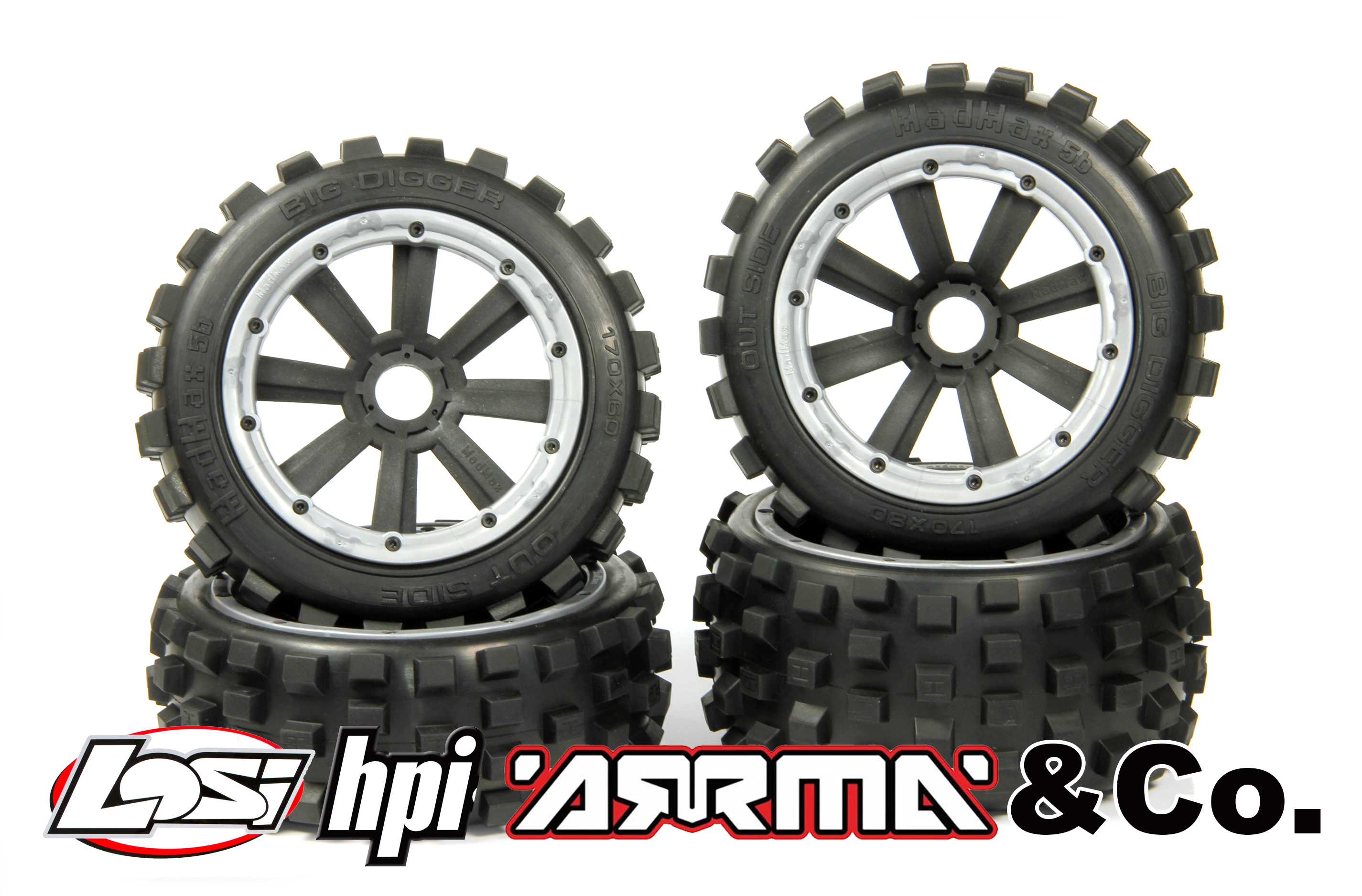 y1406/01 MadMax BIG DIGGER 170x80/x60 for HPI + Losi (24 mm hex drive)