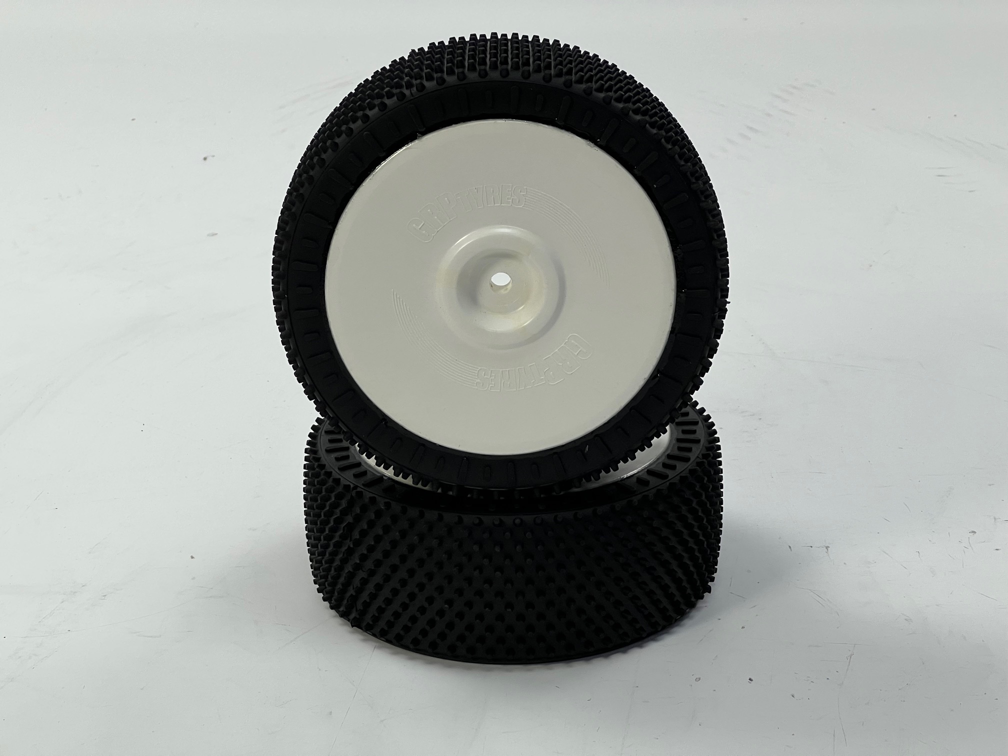 y1598/01 Astro-Grip White Race-Reifen Soft auf GRP Disk Felgen 4-Kant 18mm, verklebt, 1 Paar