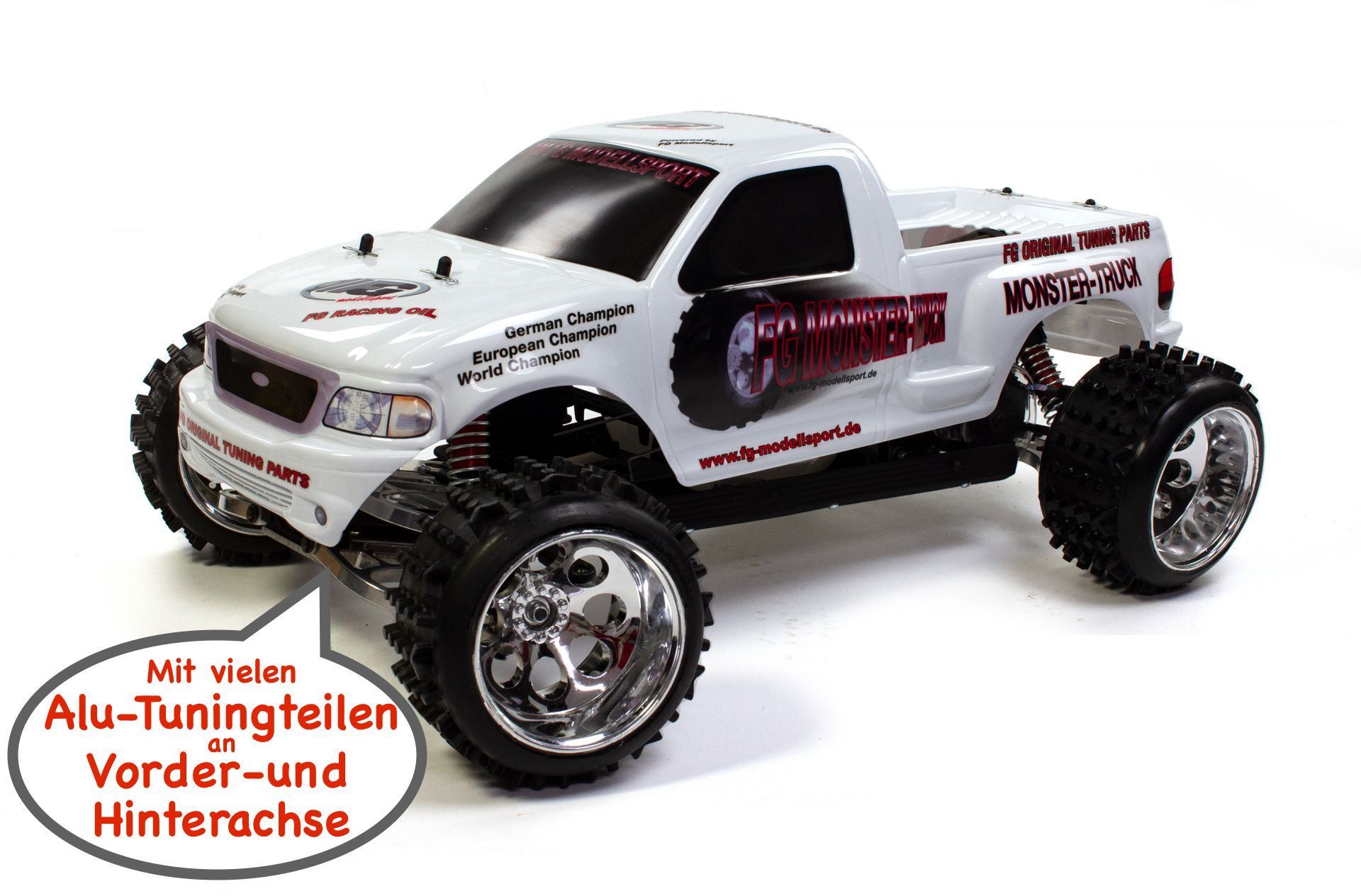FG Stadium Truck Limited mit vielen Alu-Tuning Teilen, original Mammoth Bereifung und Chromfelgen,