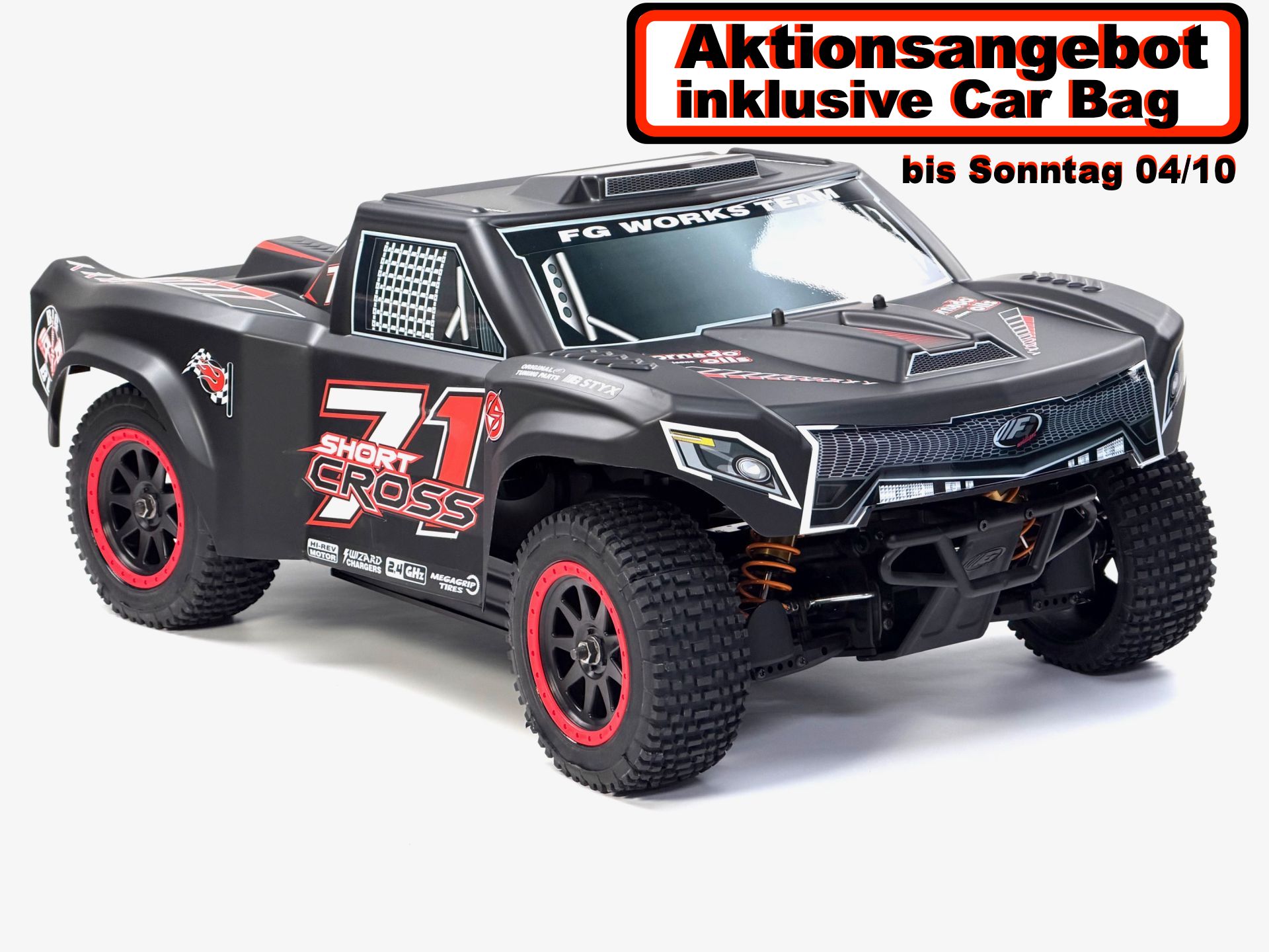 68200 FG Short Cross 4WD with 26ccm engine and painted body, incl. car bag.
