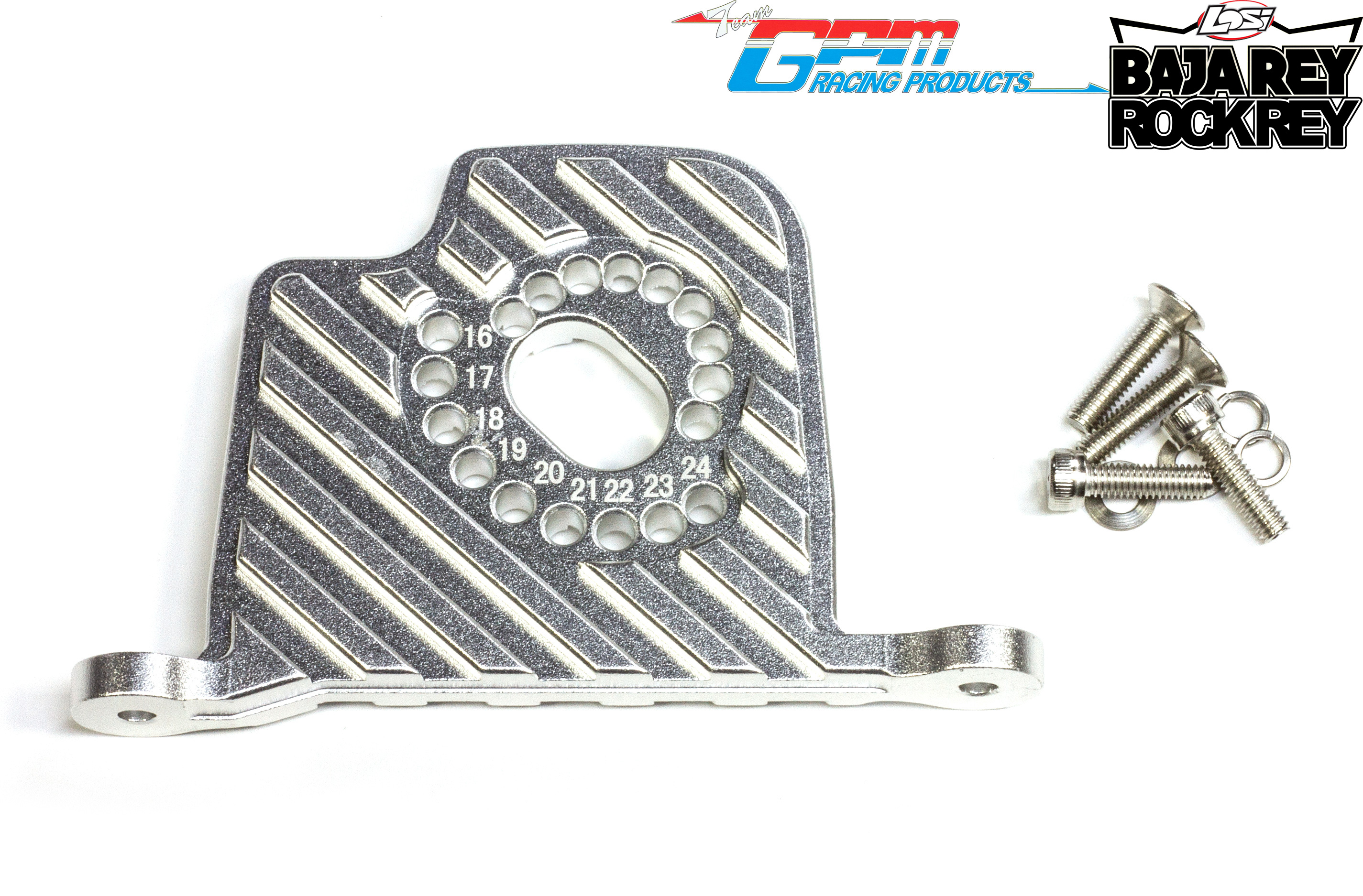 SB018 GPM aluminum motor mount with cooling fins for Losi Super Baja Rey / 2.0 / Rock Rey