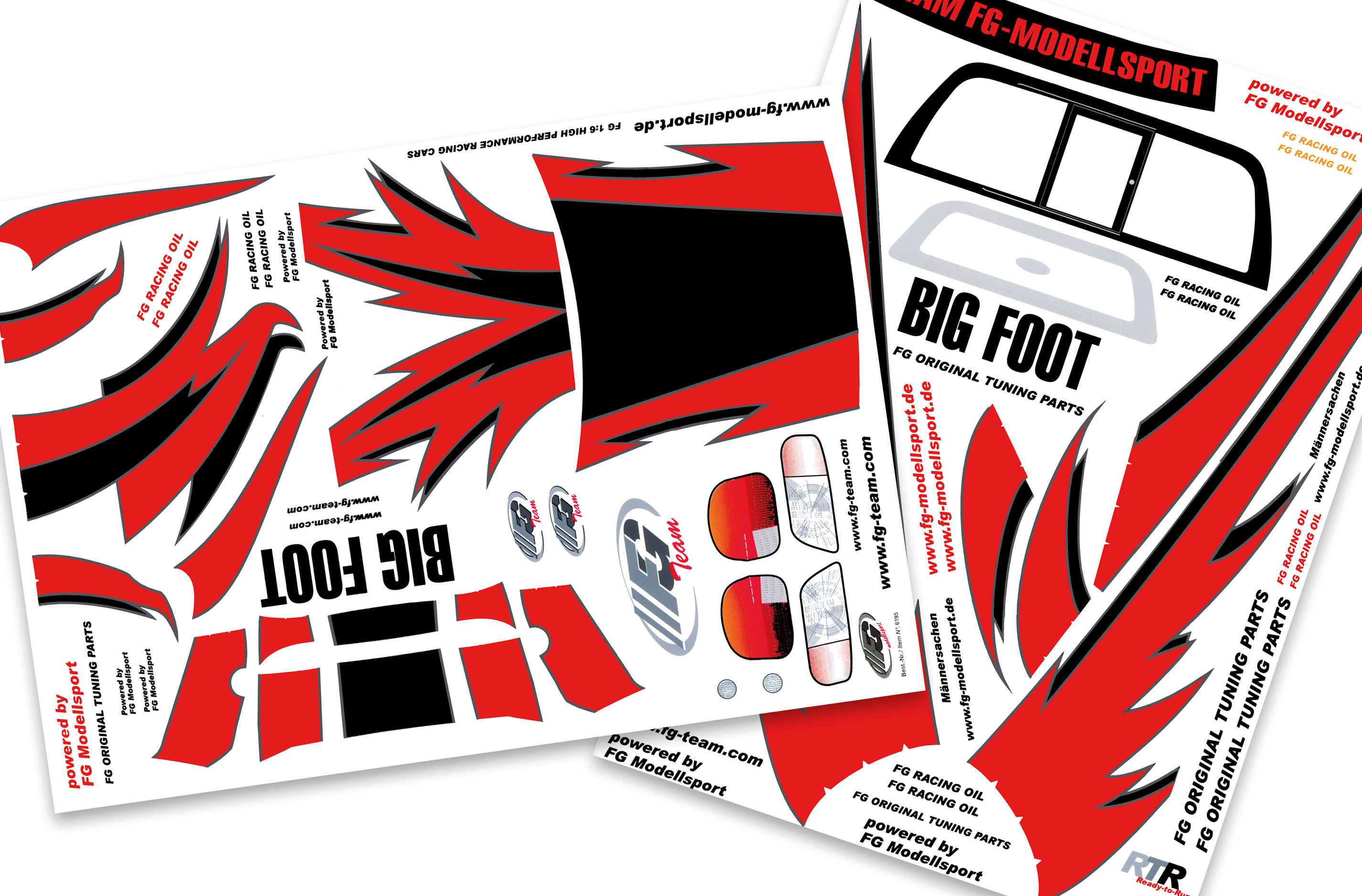 6195 FG Fahrzeug-Dekorbogen für Stadium + Monster-Truck, Set 6195 FG Fahrzeug-Dekorbogen für Stadium + Monster-Truck, Set