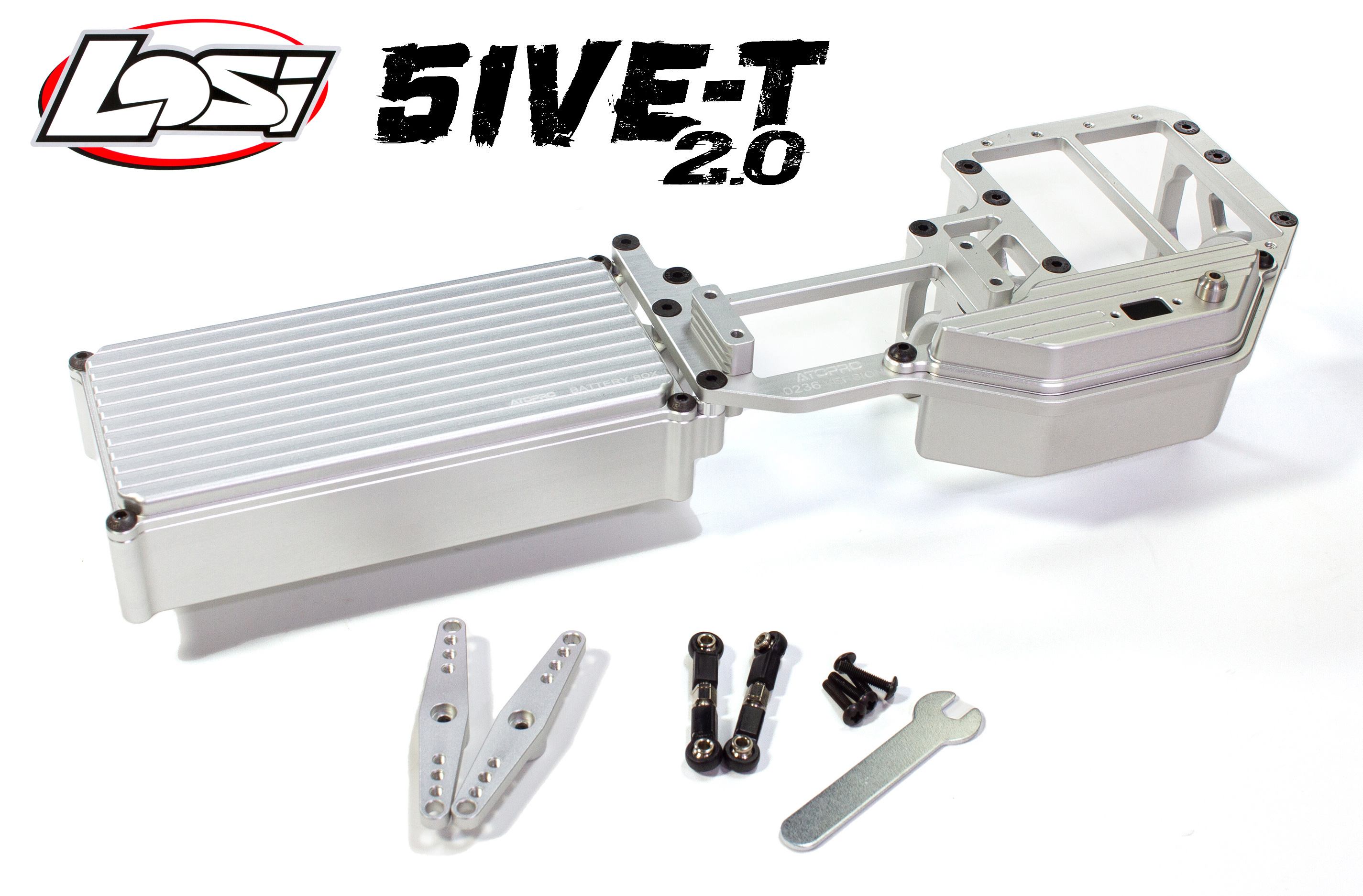 AT-5T028 ATOP Aluminum radio plate Losi 5ive-T 1.0 and 2.0 for dual steering servos AT-5T028 ATOP Aluminum radio plate Losi 5ive-T 1.0 and 2.0 for dual steering servos