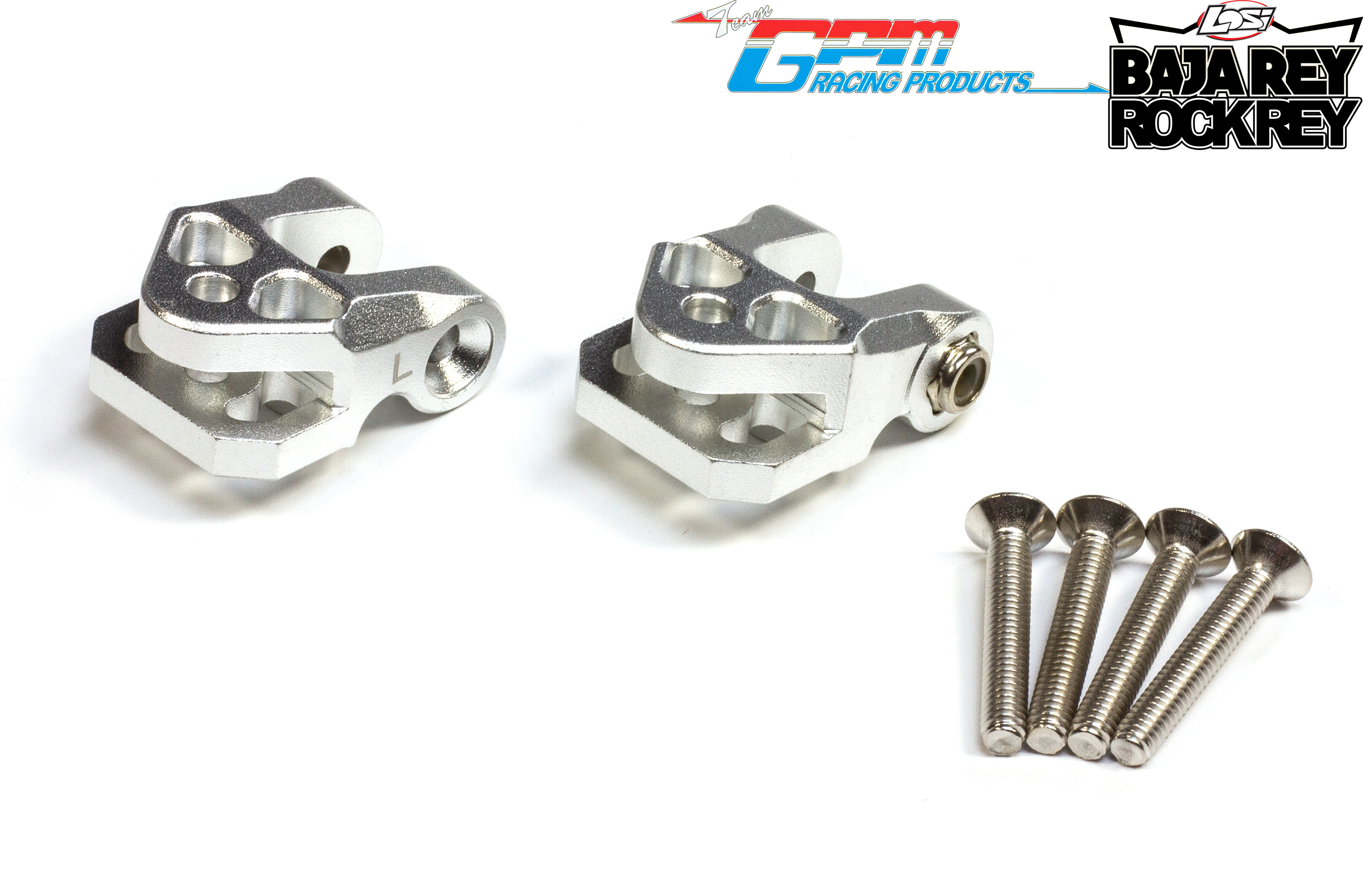 SB009 GPM aluminum lower trailing arm mounts for Losi Super Baja Rey / 2.0 / Rock Rey, chassis side