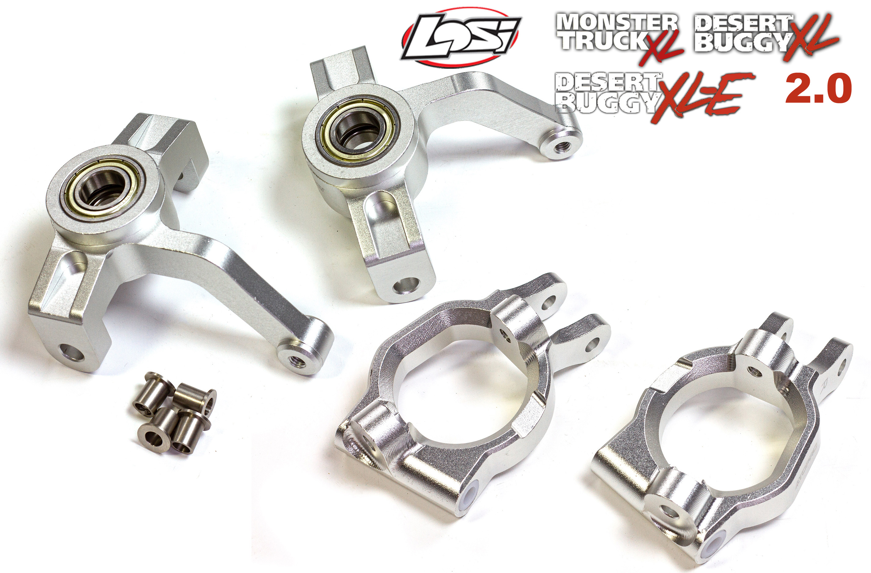 AT-DBXL026/027 ATOP Aluminum front spindles for all Losi DBXL/MTXL