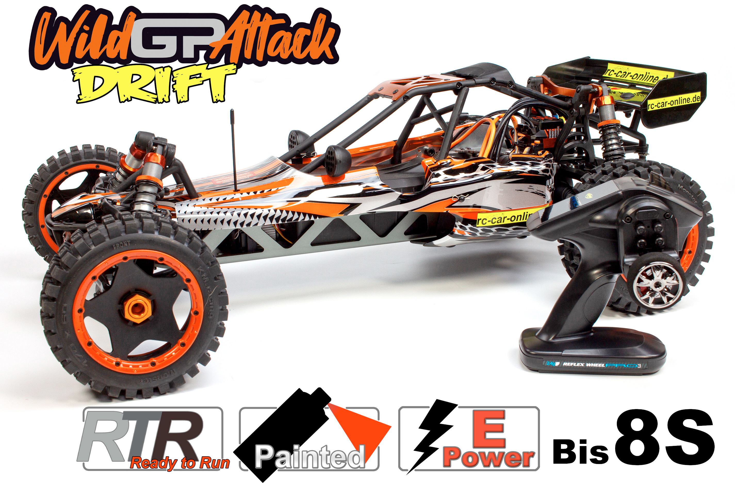 500304032/ED Carson 1:5 Wild GP Drift Attack Brushless 2.4GHz RTR, 160A / 700kV / bis 8S 500304032/ED Carson 1:5 Wild GP Drift Attack Brushless 2.4GHz RTR, 160A / 700kV / bis 8S
