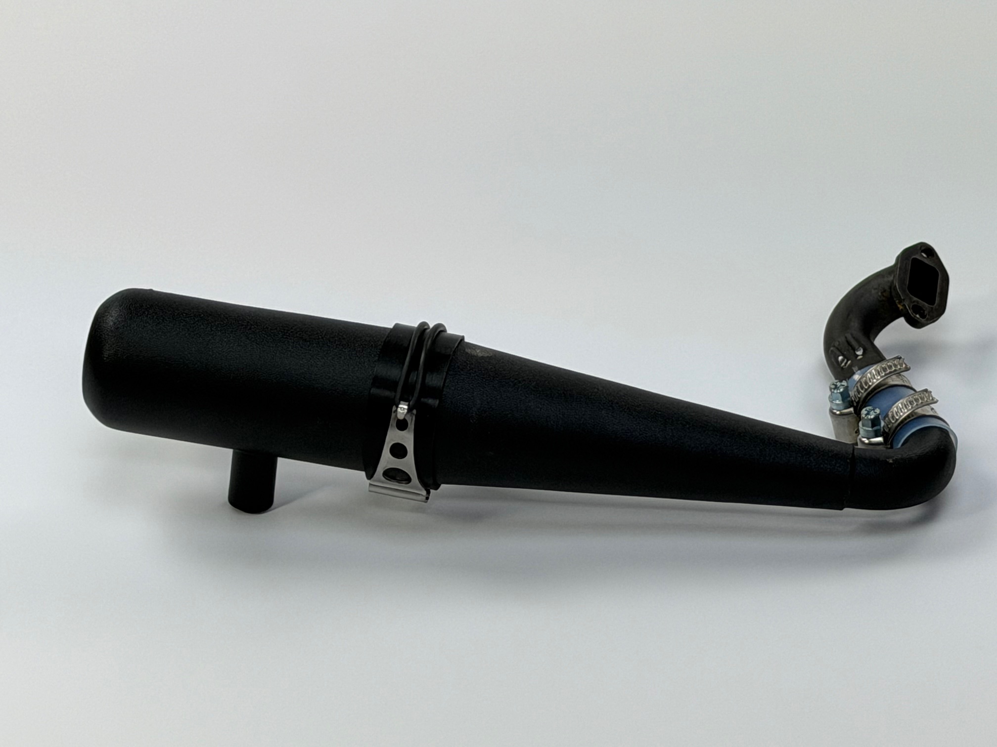 y140 3-Kammer Tuning Resonanzrohr mit Stahlkrümmer und Halterung, gebraucht