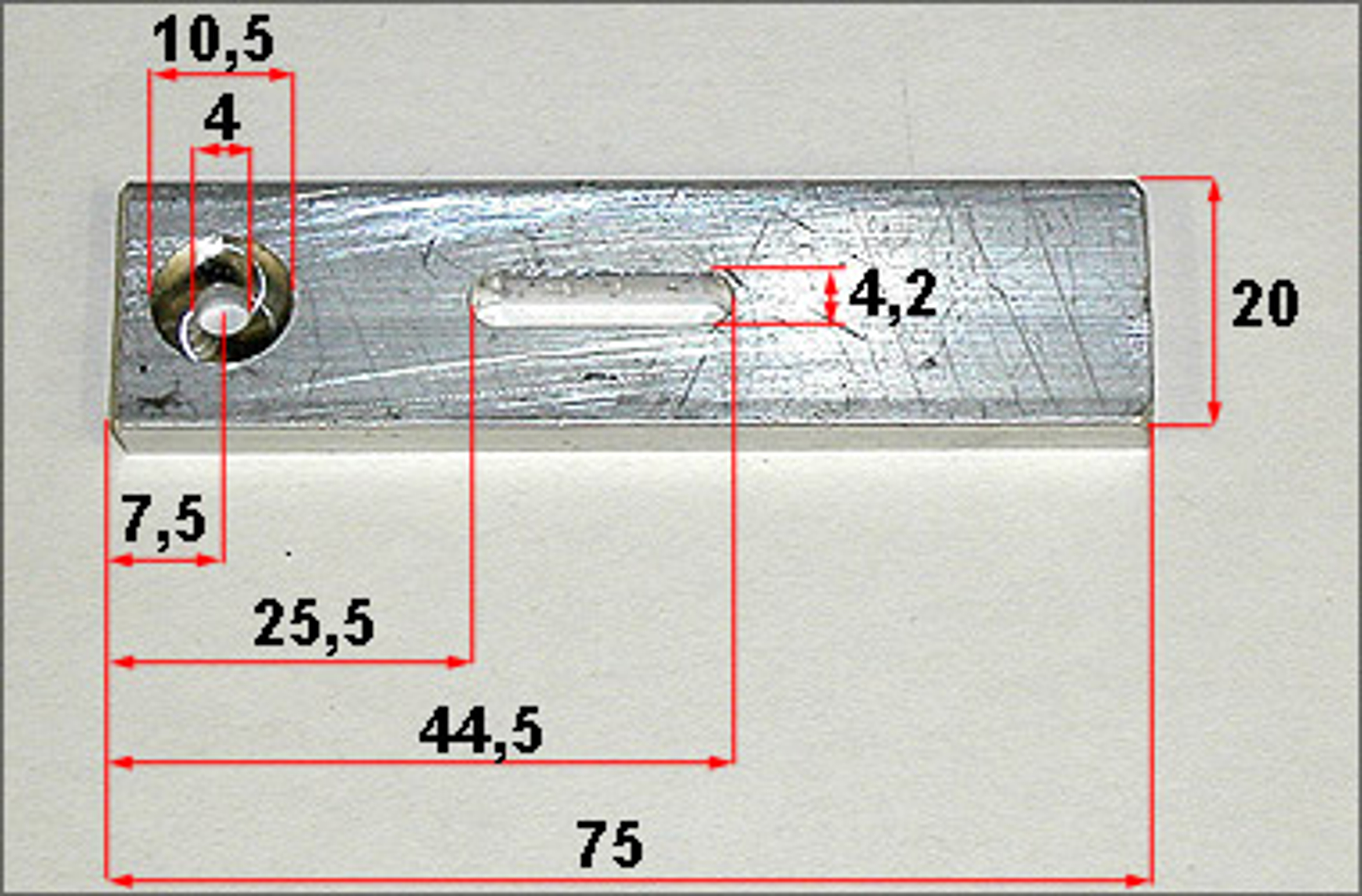 7406/05, FG Aluminum mounting bracket for FG Steel Side Power, 1 pce.