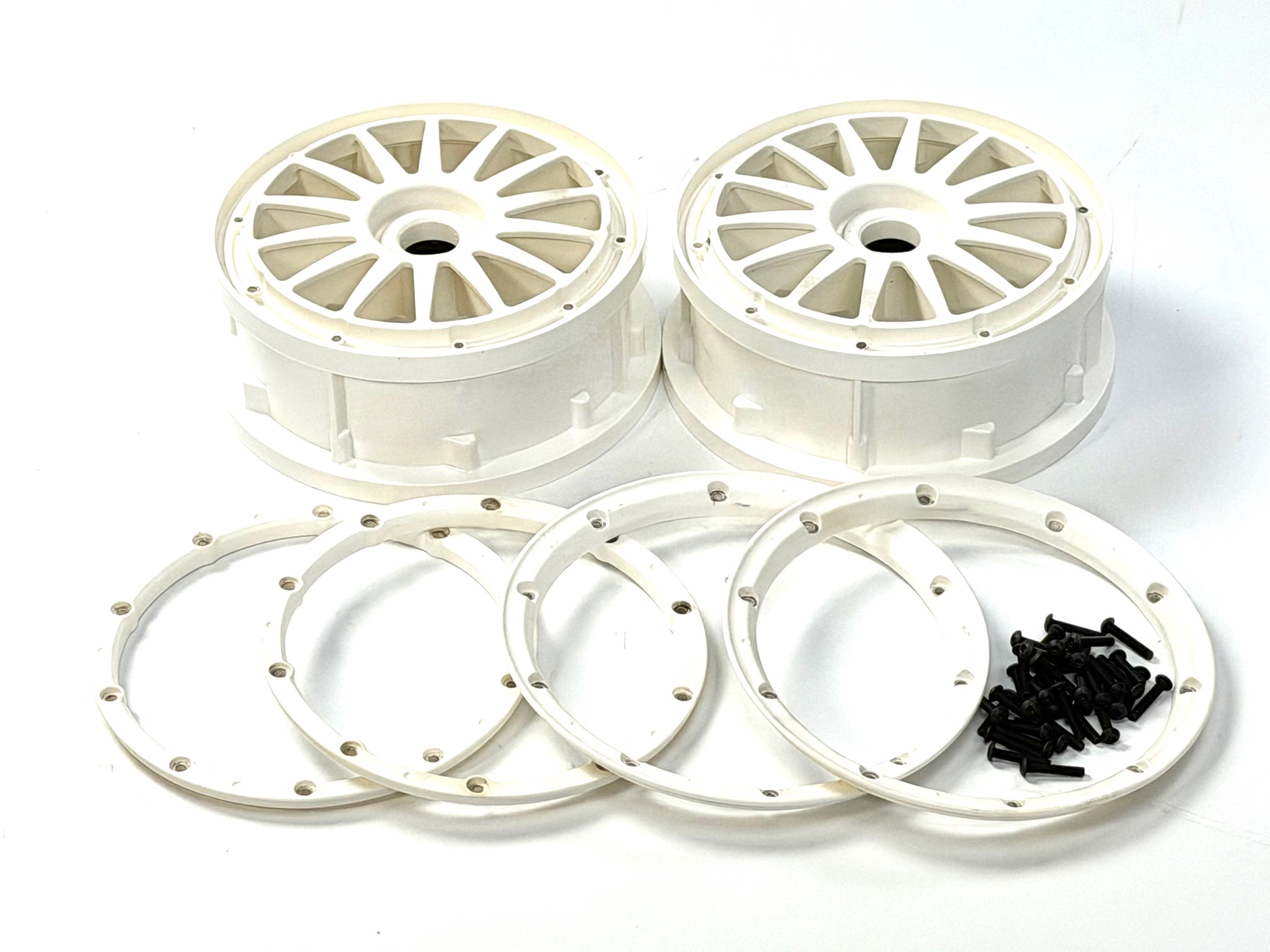 LOS45001 LOSI MINI WRC Wheel and Beadlock Ring Set White, 1 pair