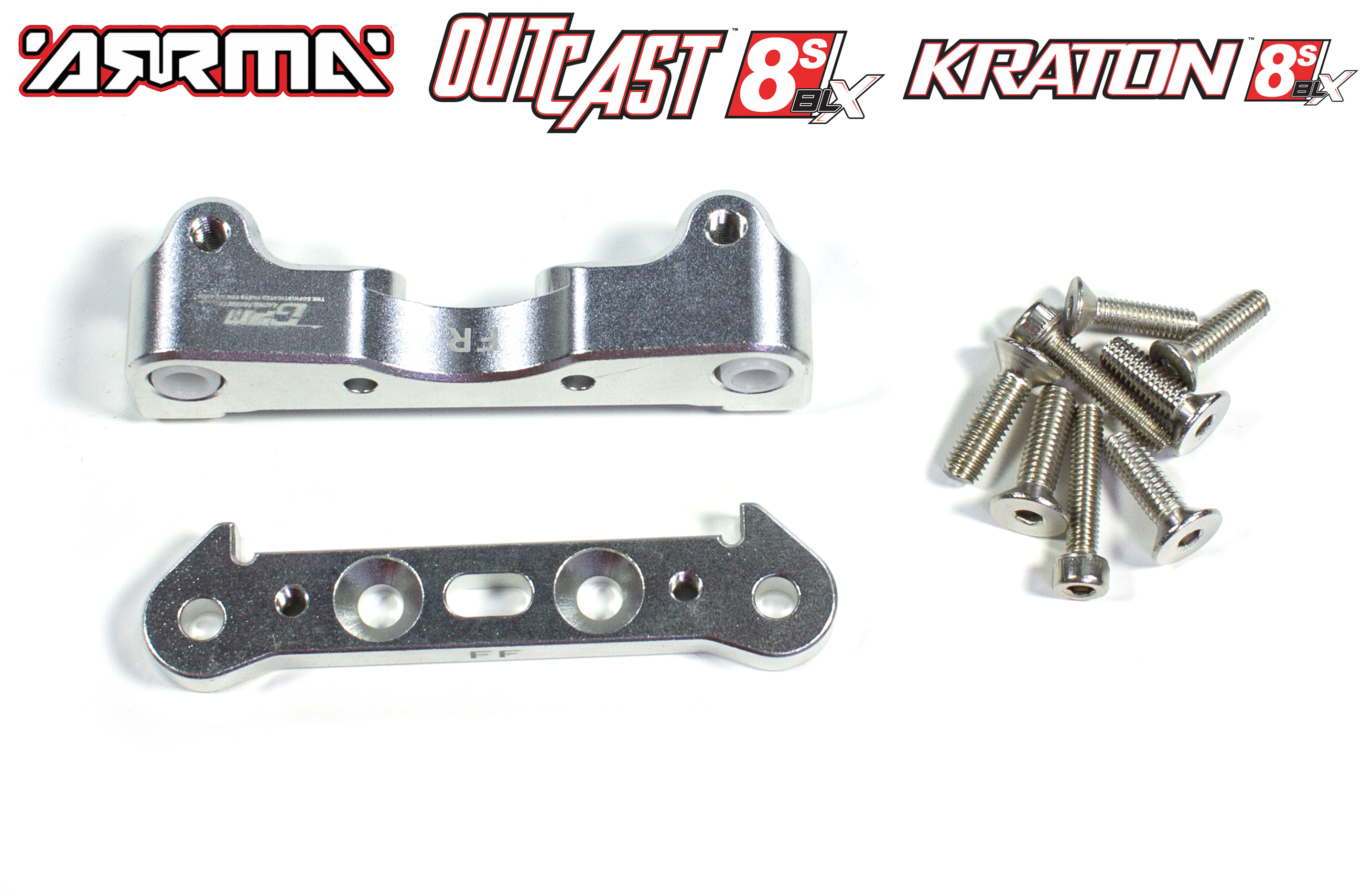 AKX008 GPM Aluquerlenkerstifthalterungen Vorderachse unten für Arrma Kraton / Outcast 8S AKX008 GPM Aluquerlenkerstifthalterungen Vorderachse unten für Arrma Kraton / Outcast 8S