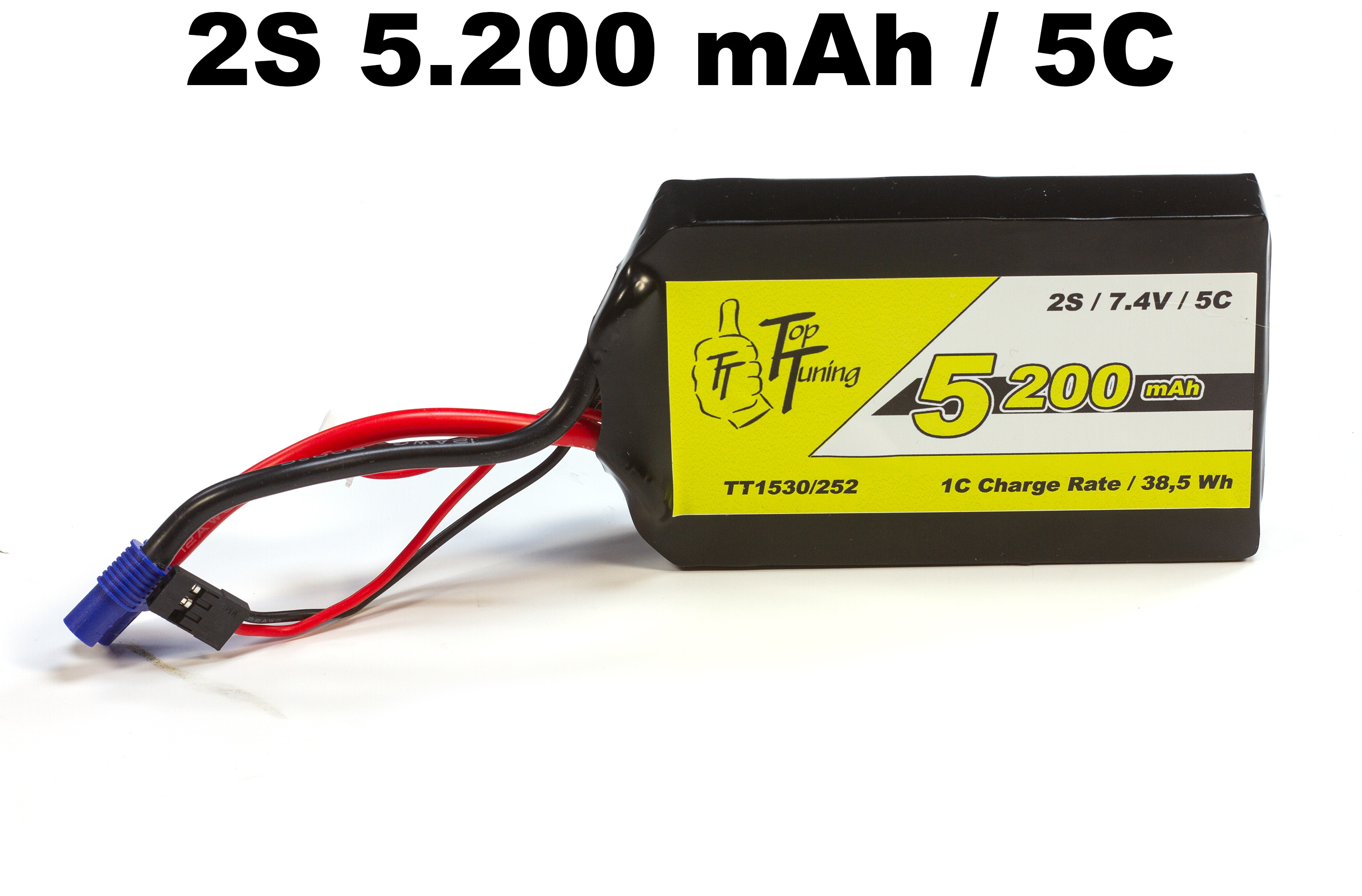 TT1530/252 Top Tuning 5200 mAh LiPo receiver battery 2S, 7,4V 5C