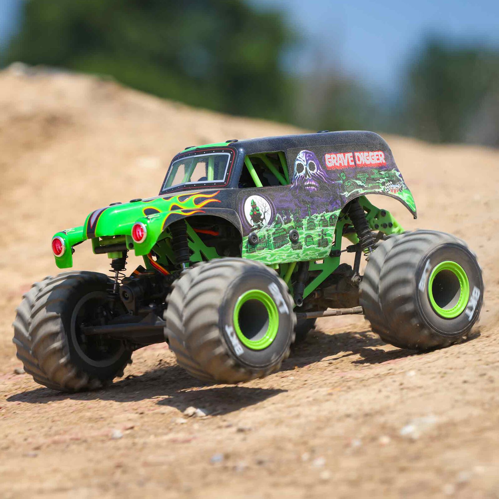 LOS01026T1 Losi 1/18 Mini LMT 4X4 Brushed Monster Truck RTR, Grave Digger