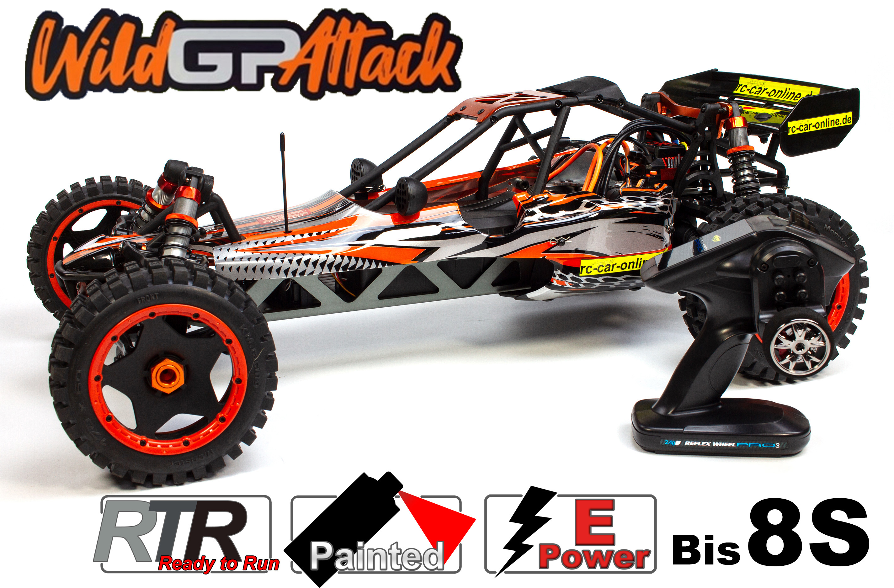 500304032/E Carson 1:5 Wild GP Attack Brushless 2.4GHz RTR, 160A / 700kV / up to 8S 500304032/E Carson 1:5 Wild GP Attack Brushless 2.4GHz RTR, 160A / 700kV / up to 8S
