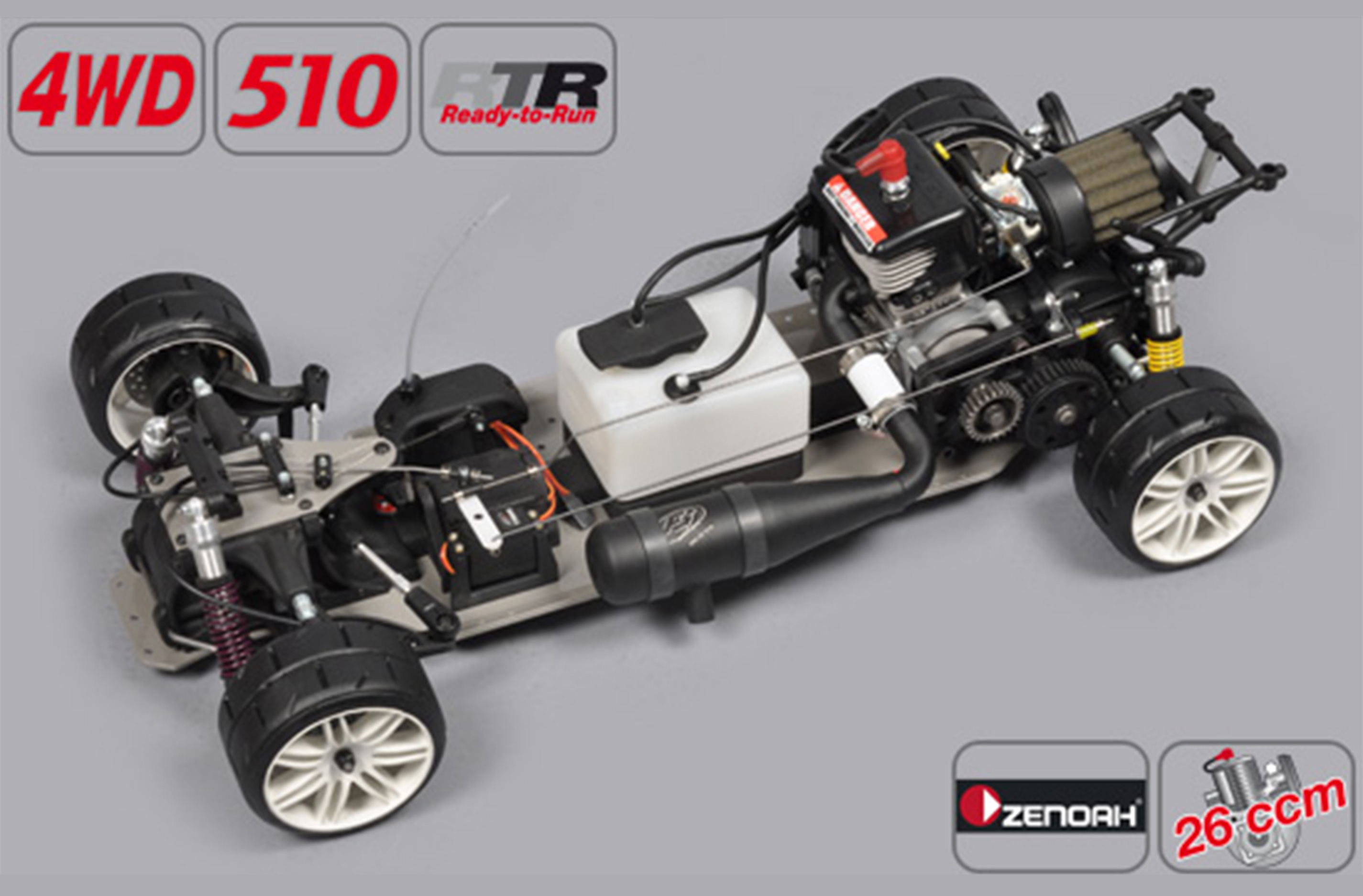 154200RZ Sportsline 4WD 510er Radstand, Zenoah G260 Motor, inkl. RTR
