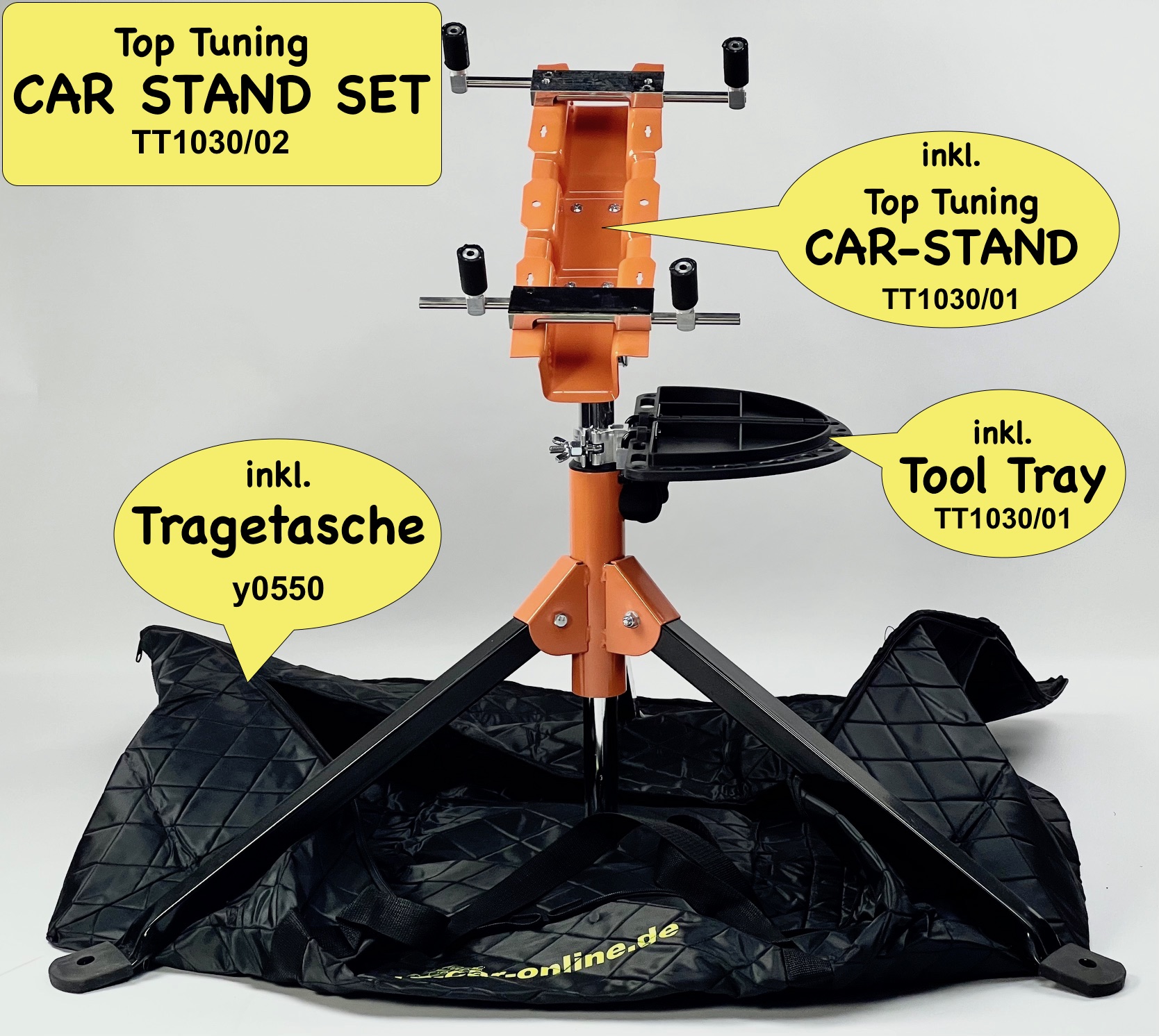 TT1030/02 Top Tuning CAR-STAND Set incl. tool tray and transport bag TT1030/02 Top Tuning CAR-STAND Set incl. tool tray and transport bag