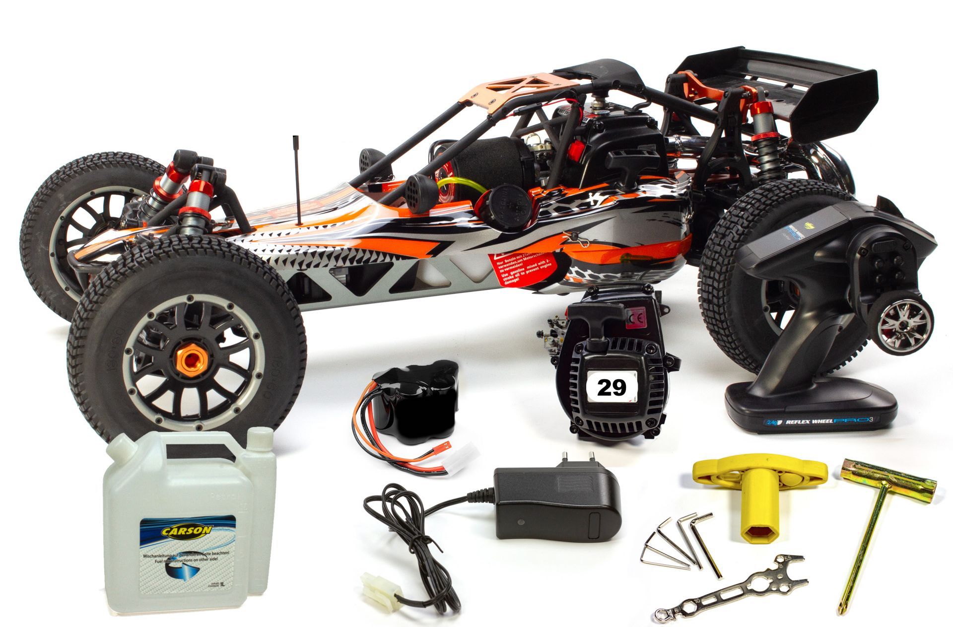 500304032D/2.0 Carson 1:5 Wild GP Drift Attack 2.4G RTR, 29 cm³ Motor, incl. allem Zubehör