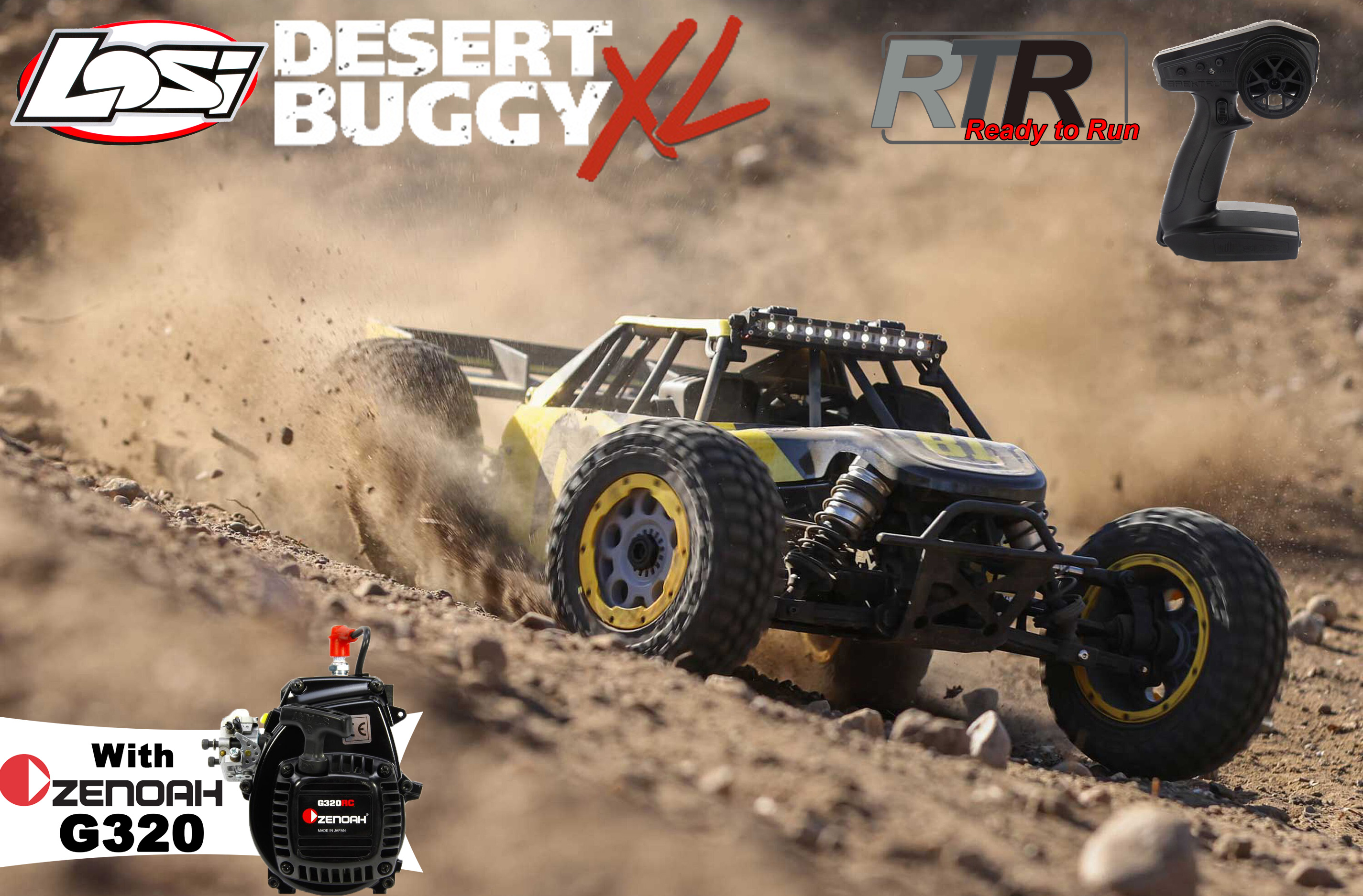 LOS05008T2 Losi 1/5 DBXL 2.0 4WD, 320 Zenoah  Buggy RTR, MagnaFlow