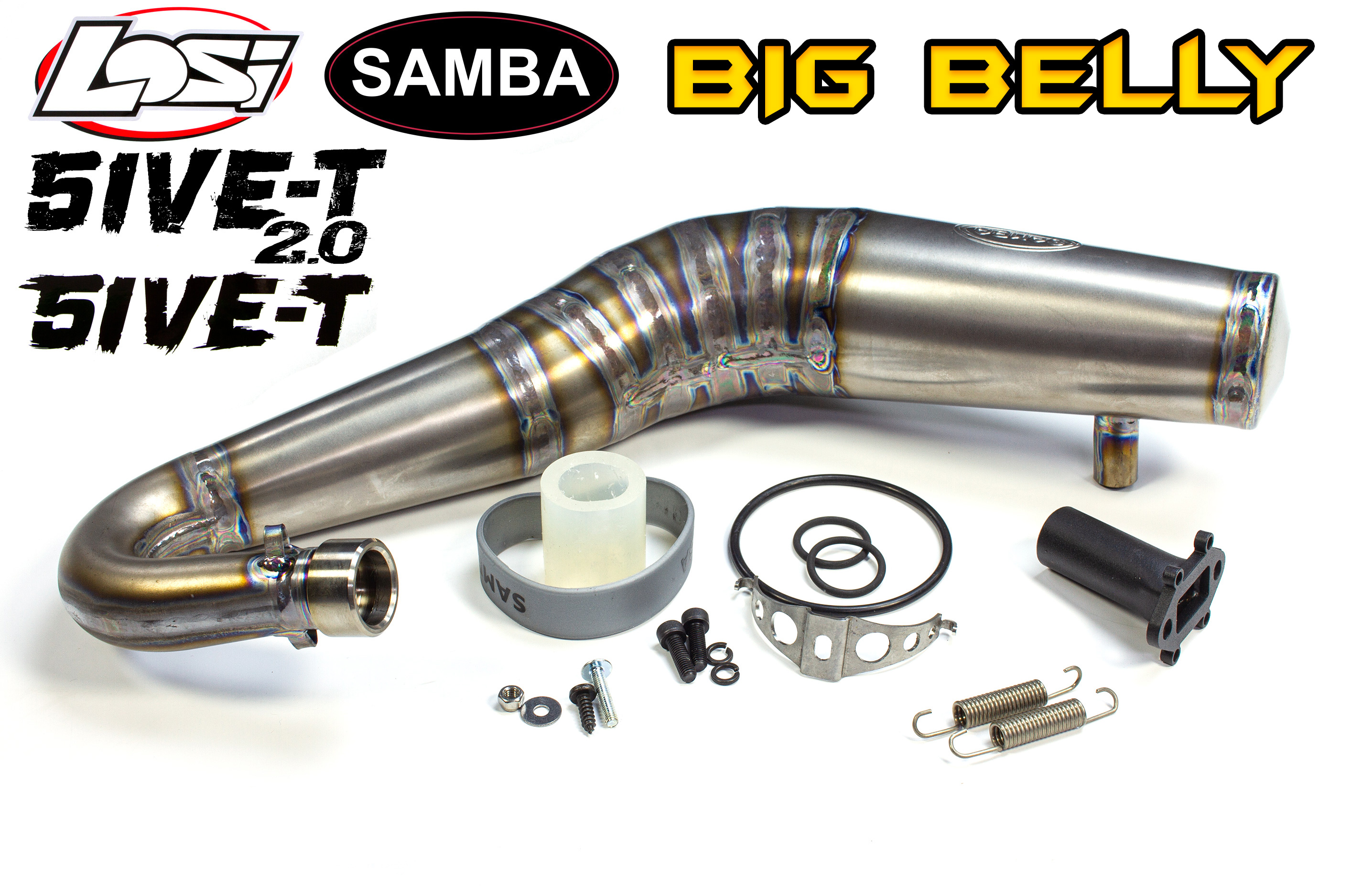4832 Samba BIG BELLY Titan tuned pipe for Losi 5ive-T/2.0 up to 32 cm³