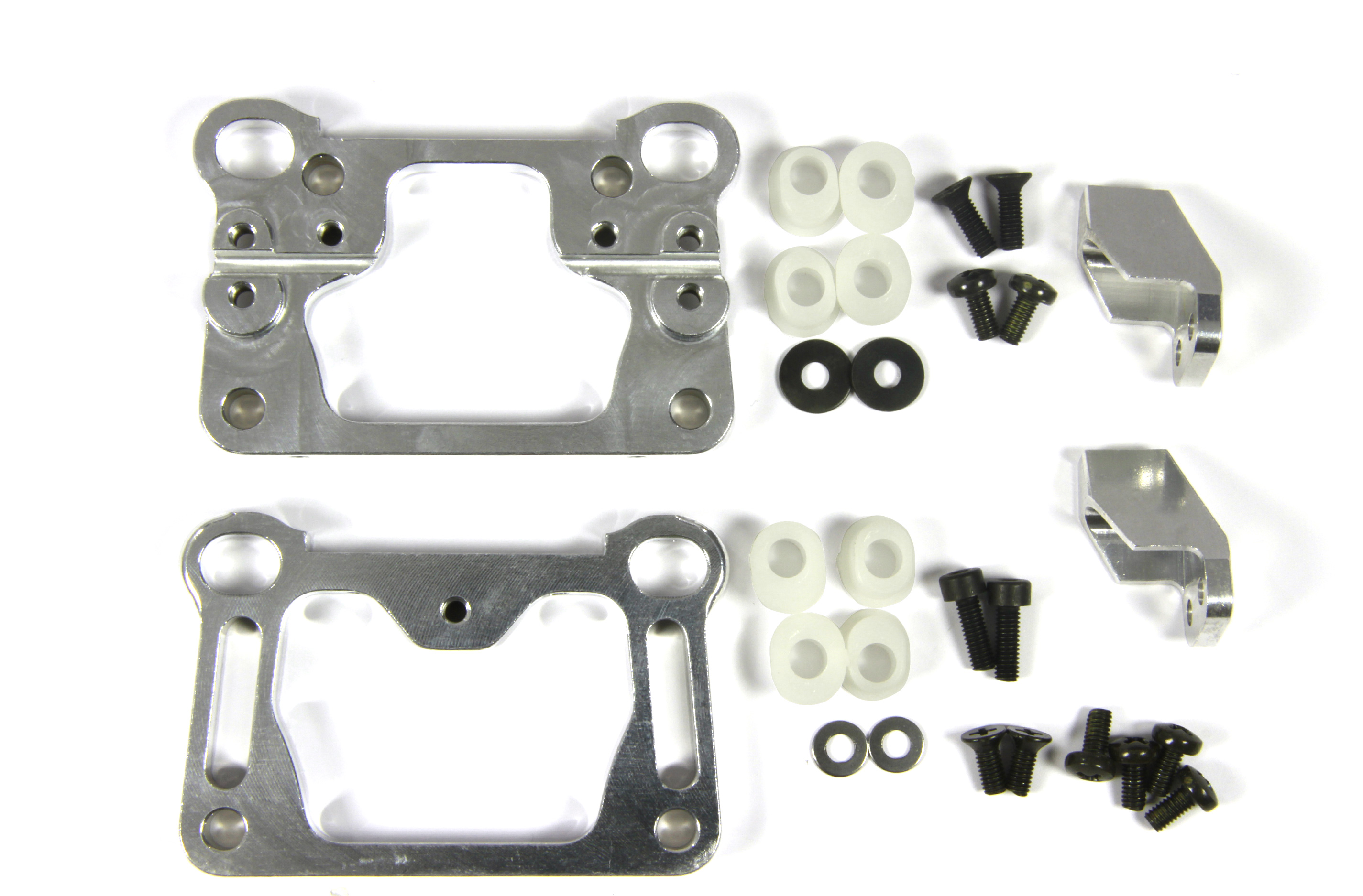 y1079 HT Aluminum front bulkhead A + B + droop stops for 2WD