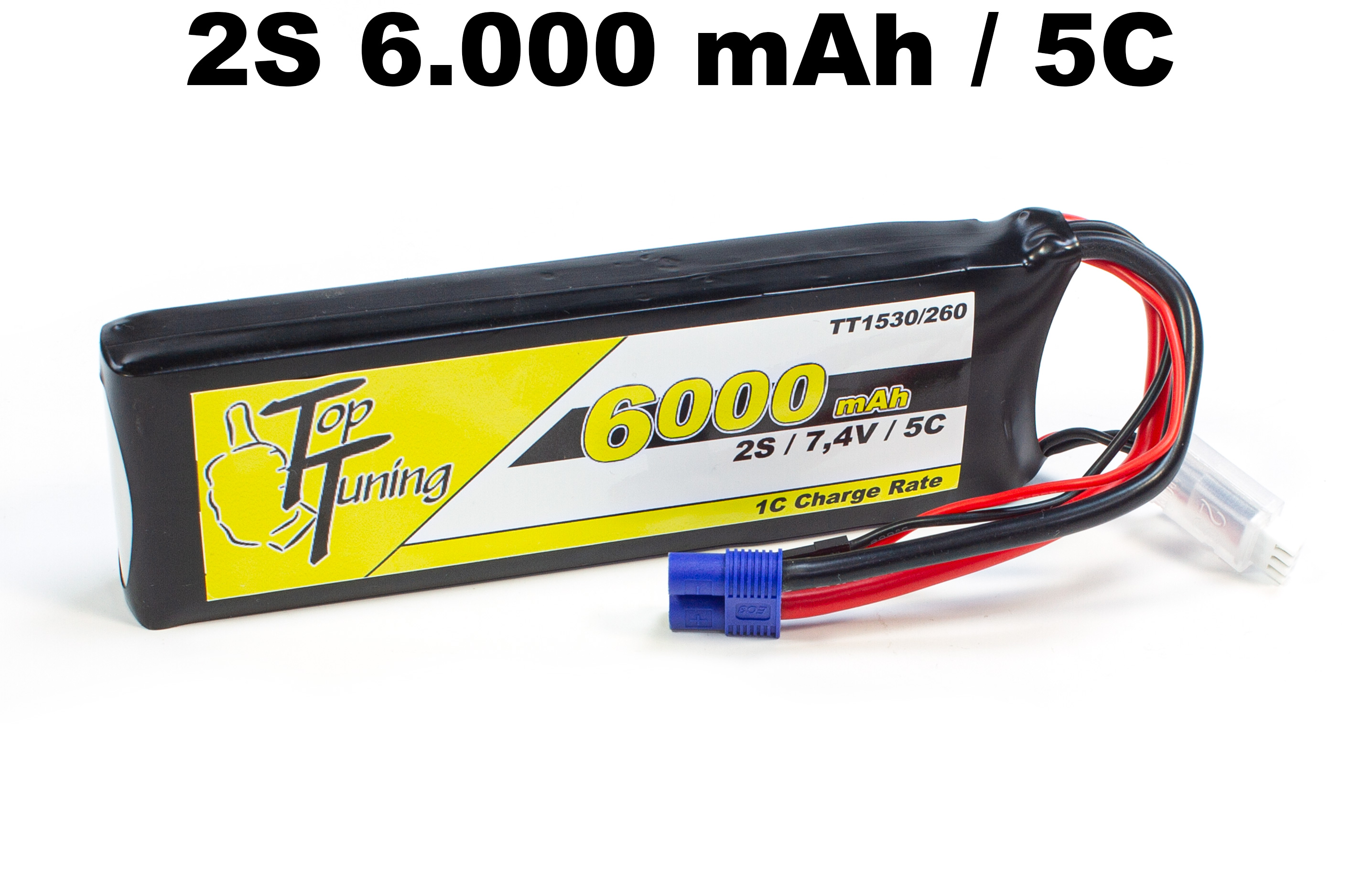 TT1530/260 Top Tuning 6000 mAh LiPo receiver battery 2S, 7,4V 5C