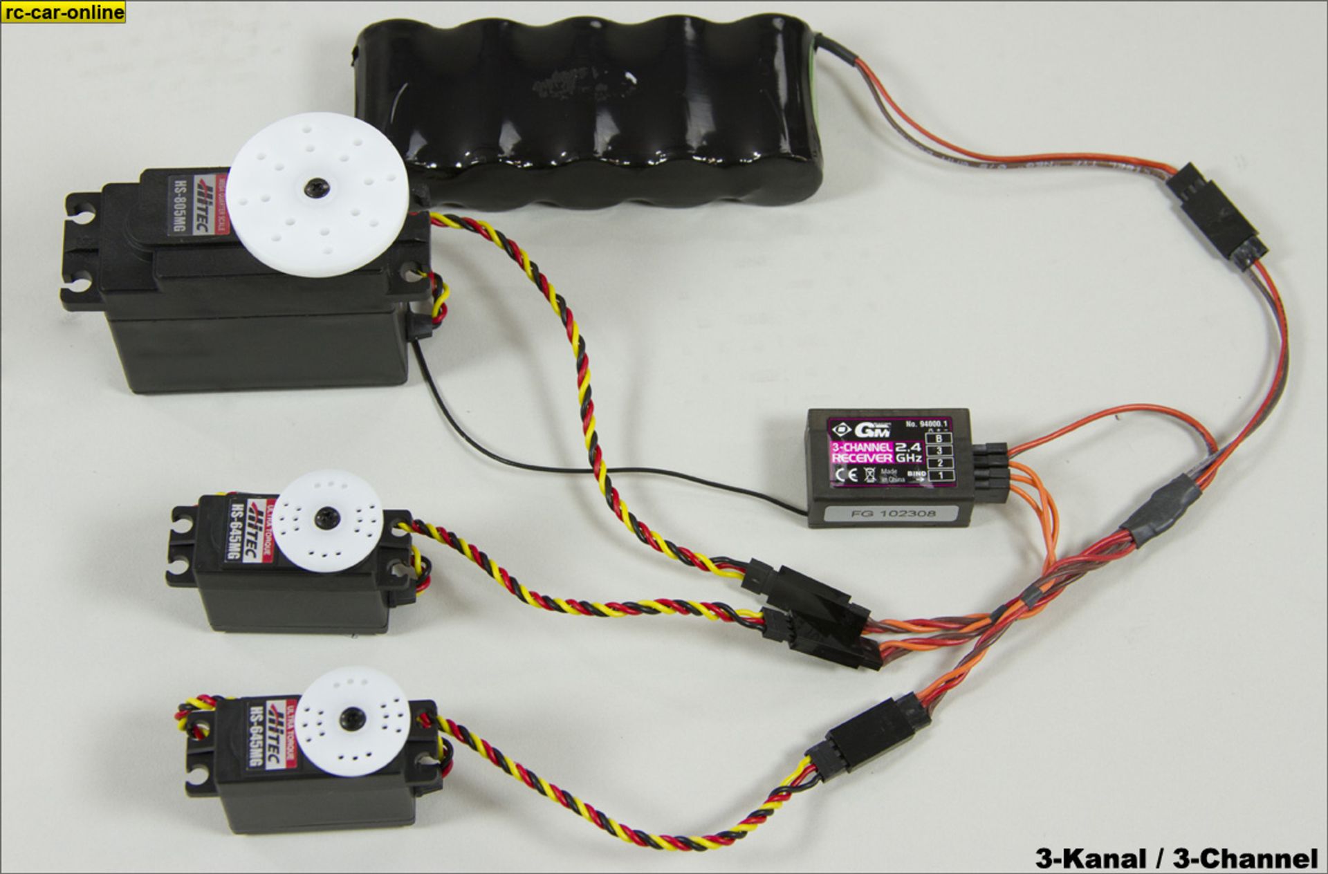 y0370 Servo direct power supply cable for 3 Servos without Plug, 1 pce.