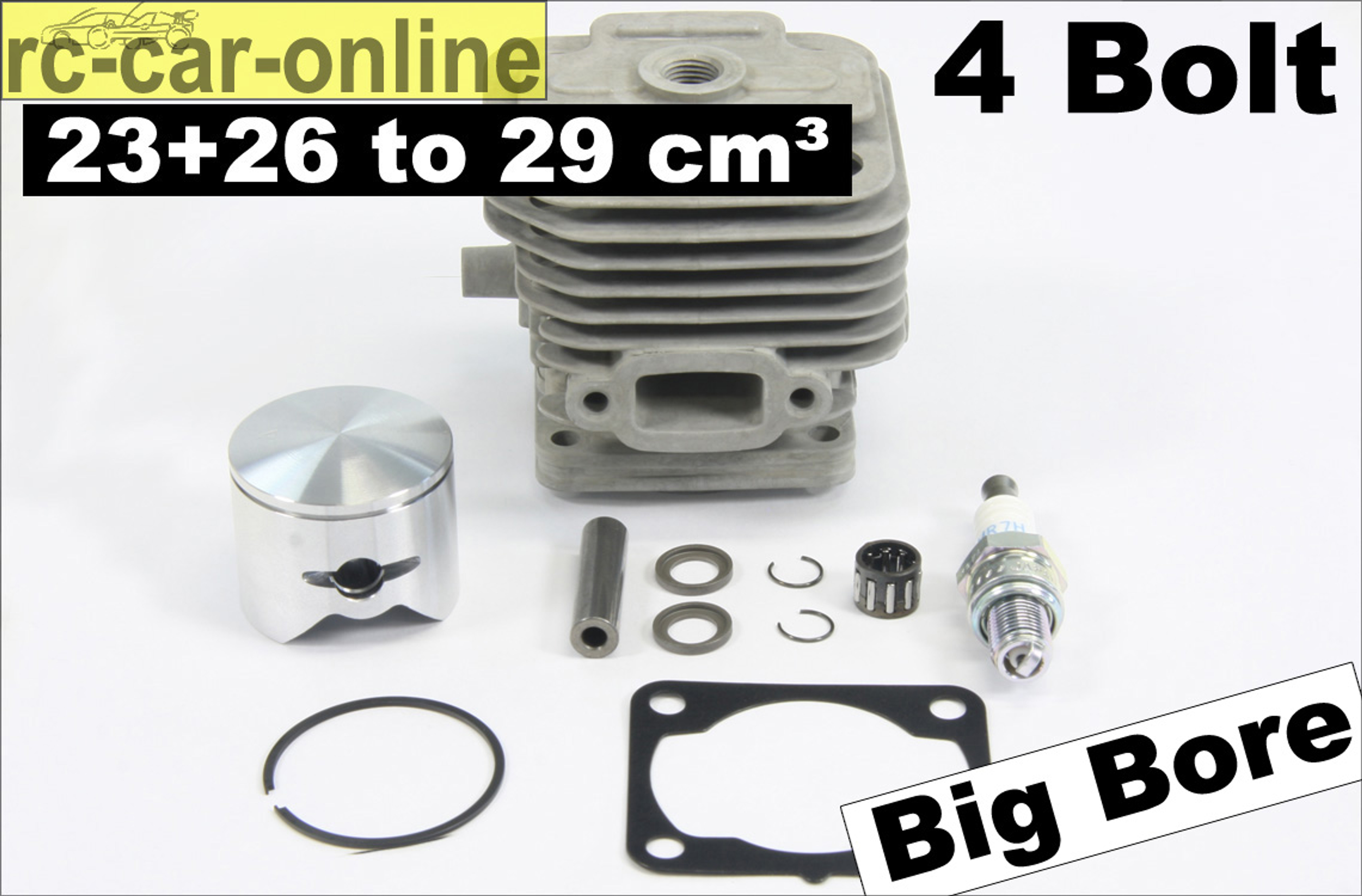 7786 FG Original Zenoah 4 Bolt Cylinder/Piston set from 23 cm³ or 26 cm³ to 29 cm³ for the G240 and G270 to 290, set