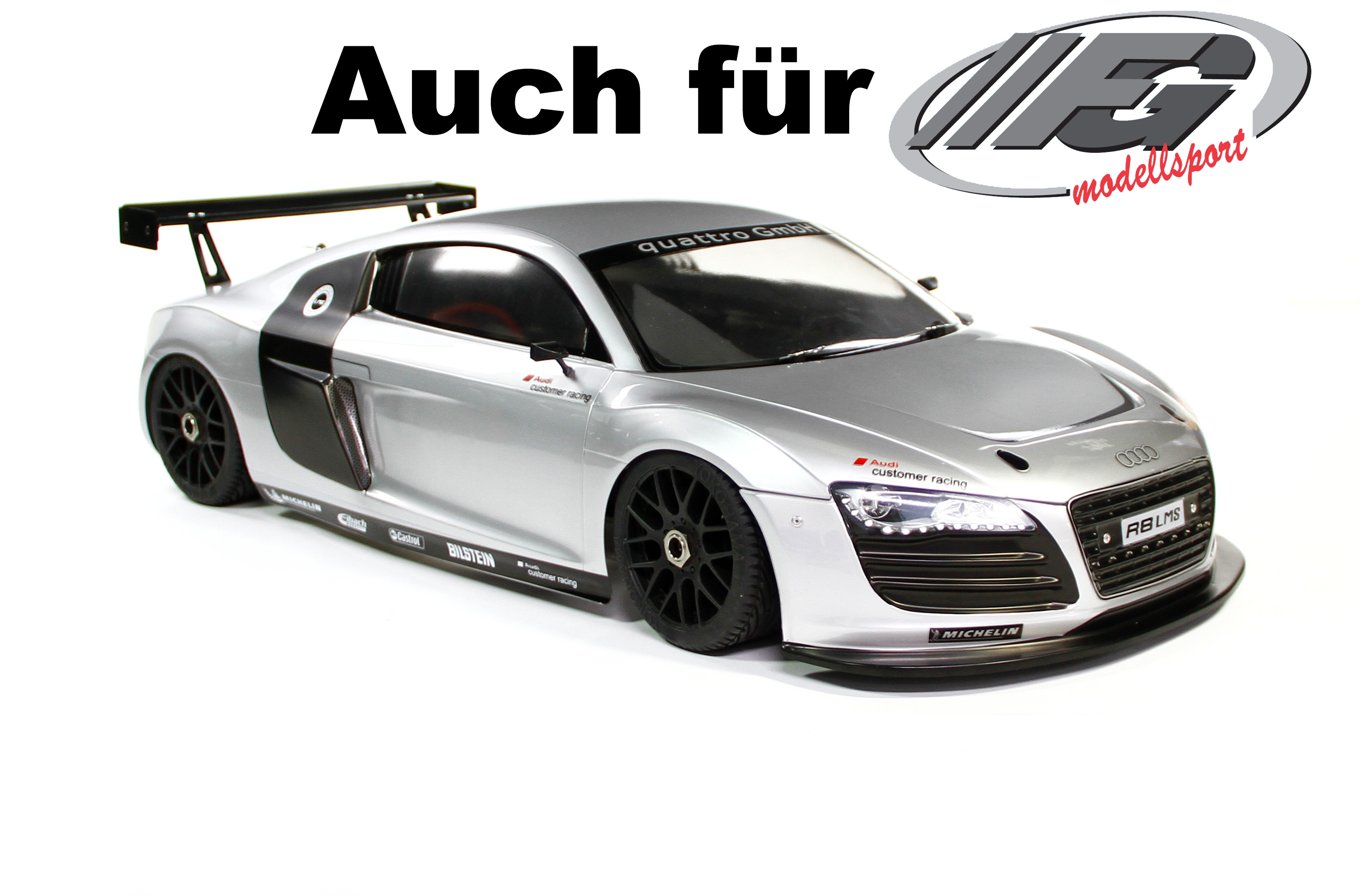 y1516 Audi R8 Karosserie, Radstand 535 mm, fertig lackiert y1516 Audi R8 Karosserie, Radstand 535 mm, fertig lackiert
