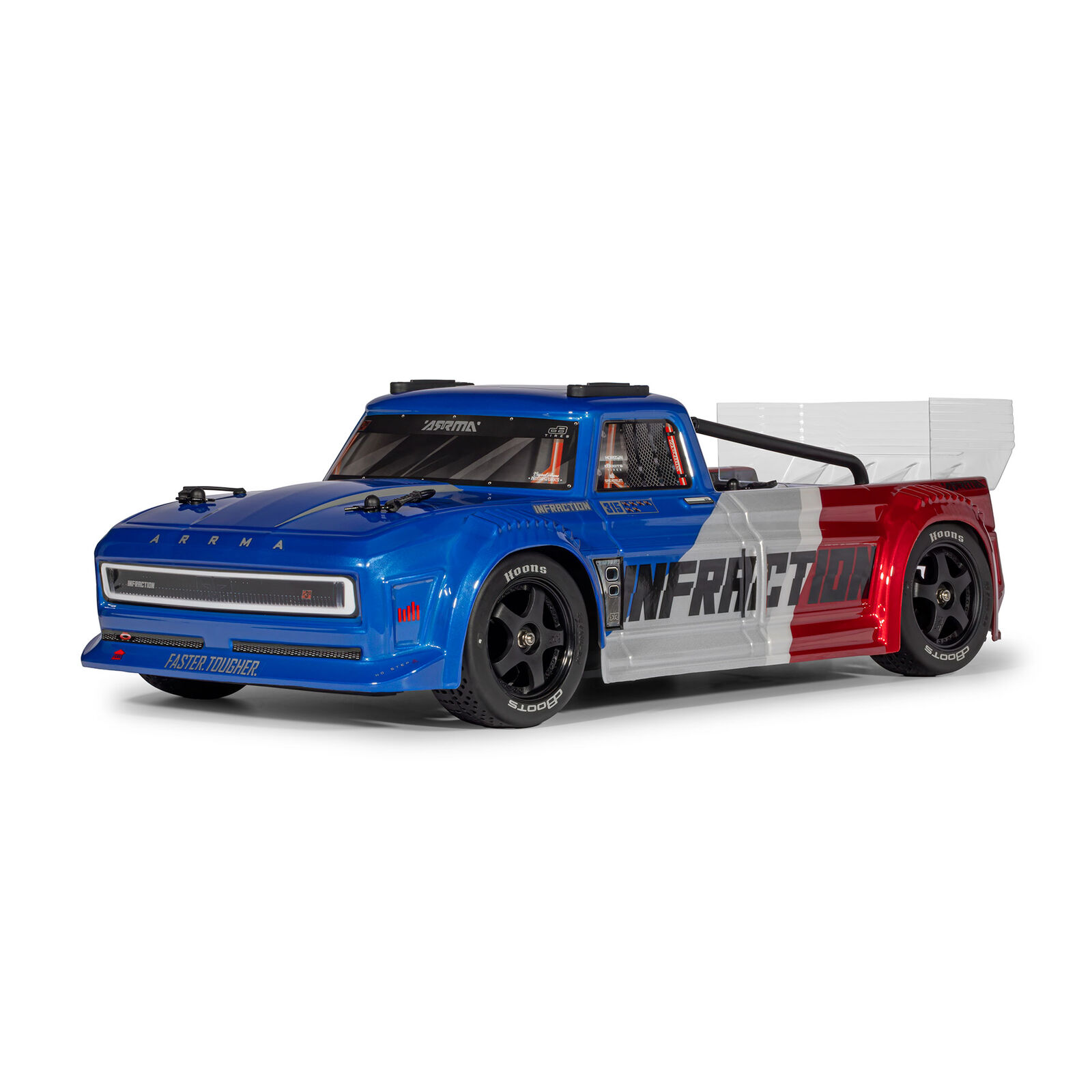 ARA4315V4T1 ARRMA 1/8 INFRACTION 223S DSC 4X4 RTR Brushless All-Road Street Bash Truck, Blue/Red