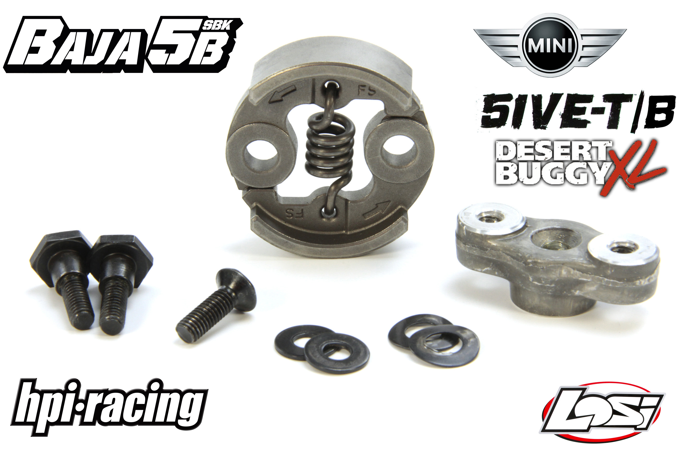y1419/02 Sintered steel clutch complete set for Losi 5ive-T/2.0, Mini and Desert Buggy