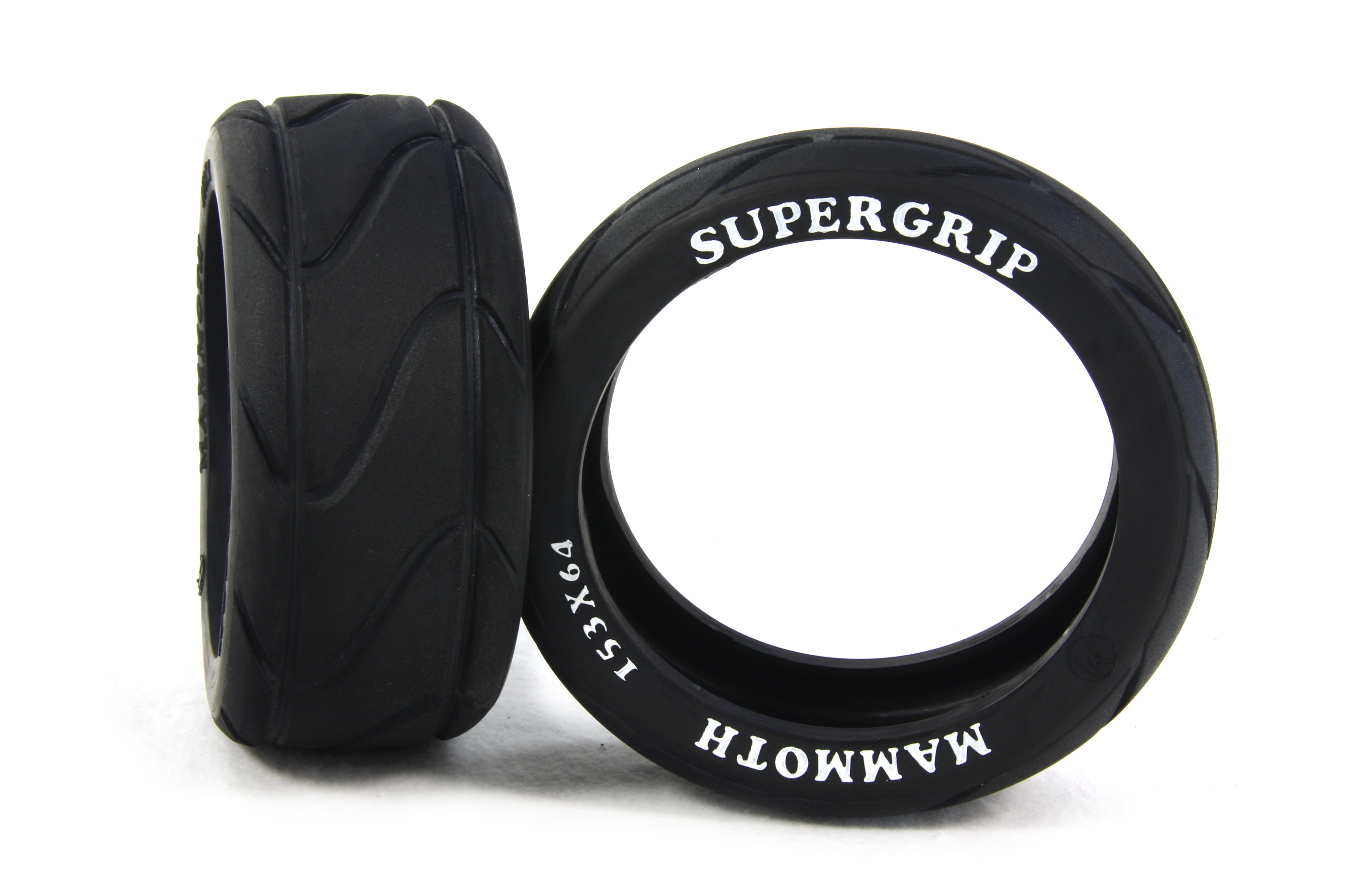 Mammoth Supergrip for 1/6 and 1/5 offroad cars unglued, 1 pair. Mammoth Supergrip for 1/6 and 1/5 offroad cars unglued, 1 pair.