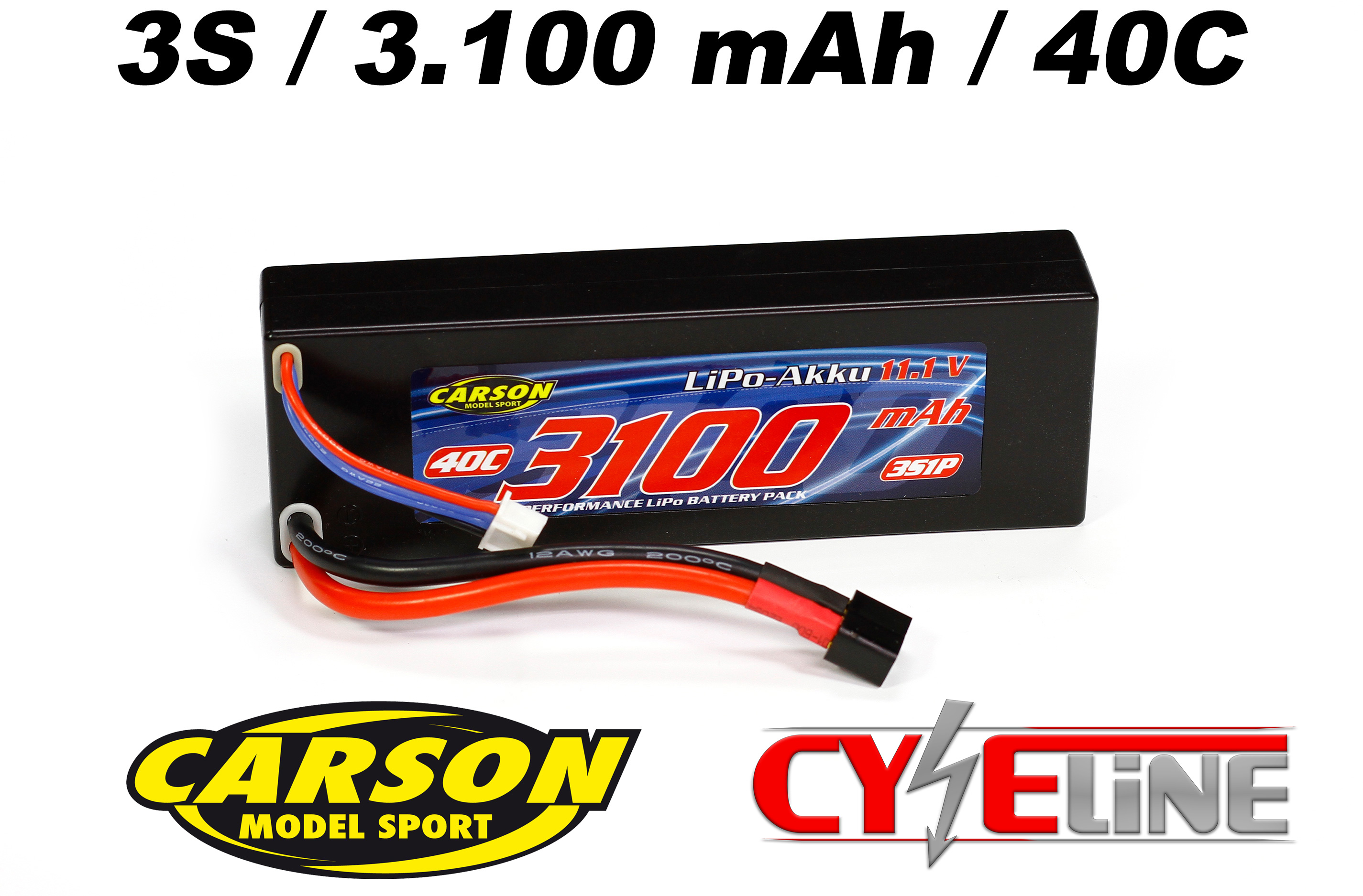 500608156 Carson Battery Racing Pack 3S 11,1V / 3100 mAh LiPo 40C 500608156 Carson Battery Racing Pack 3S 11,1V / 3100 mAh LiPo 40C