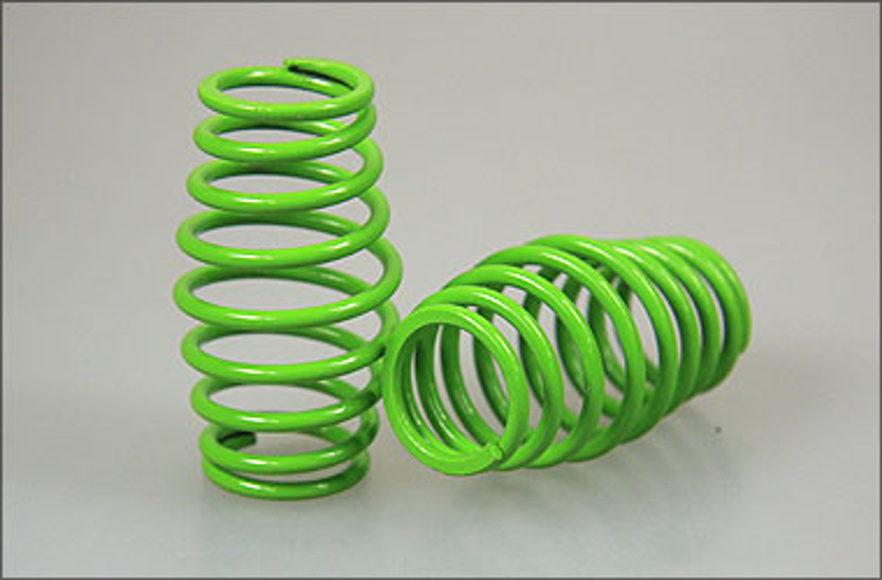 y0488 mf-RaceLine Cask shaped springs, green 2,5 mm, 2 pcs. y0488 mf-RaceLine Cask shaped springs, green 2,5 mm, 2 pcs.