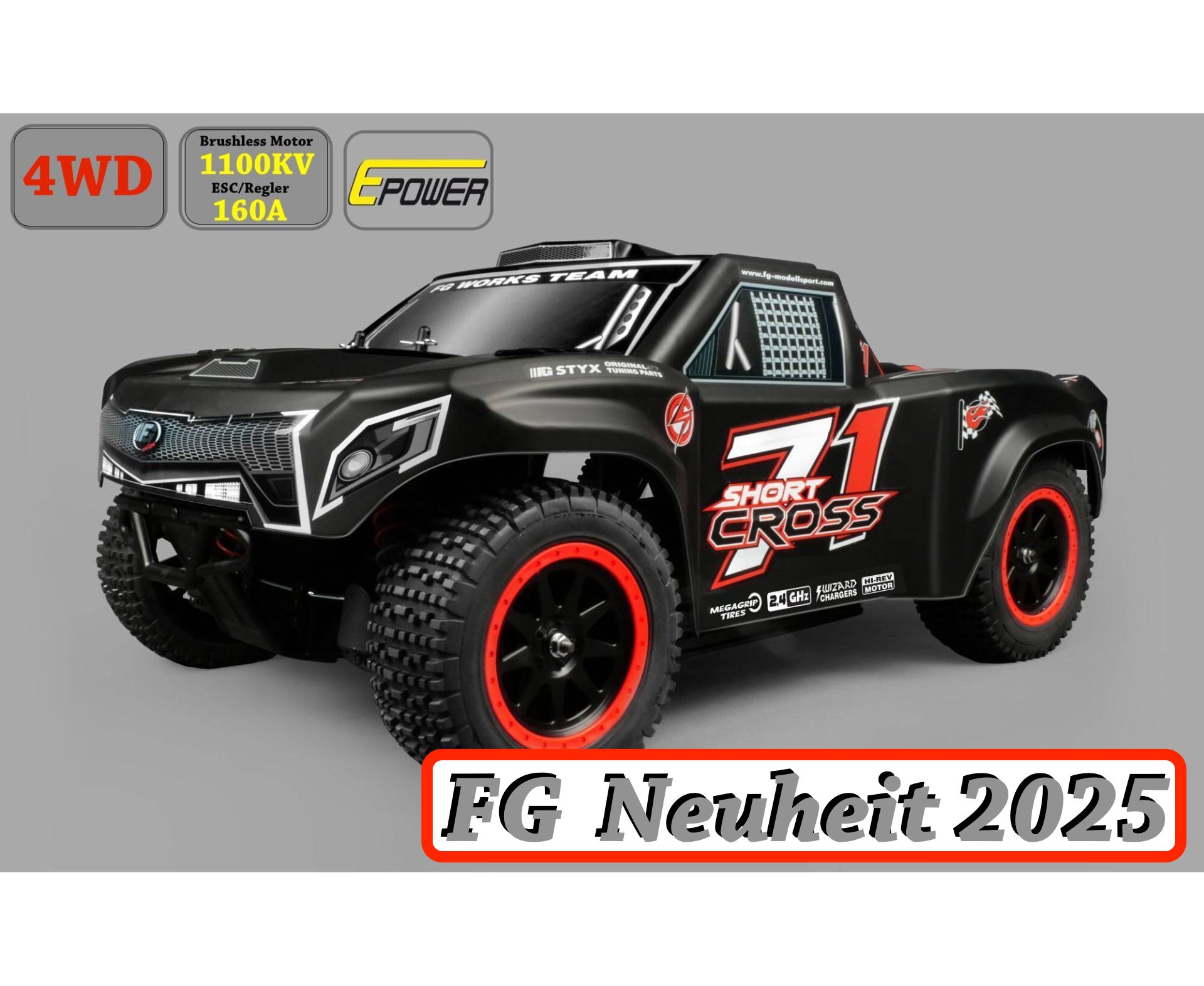 68200E FG Short Cross Elektro 4WD, lackierte Karosse "Neuheit"