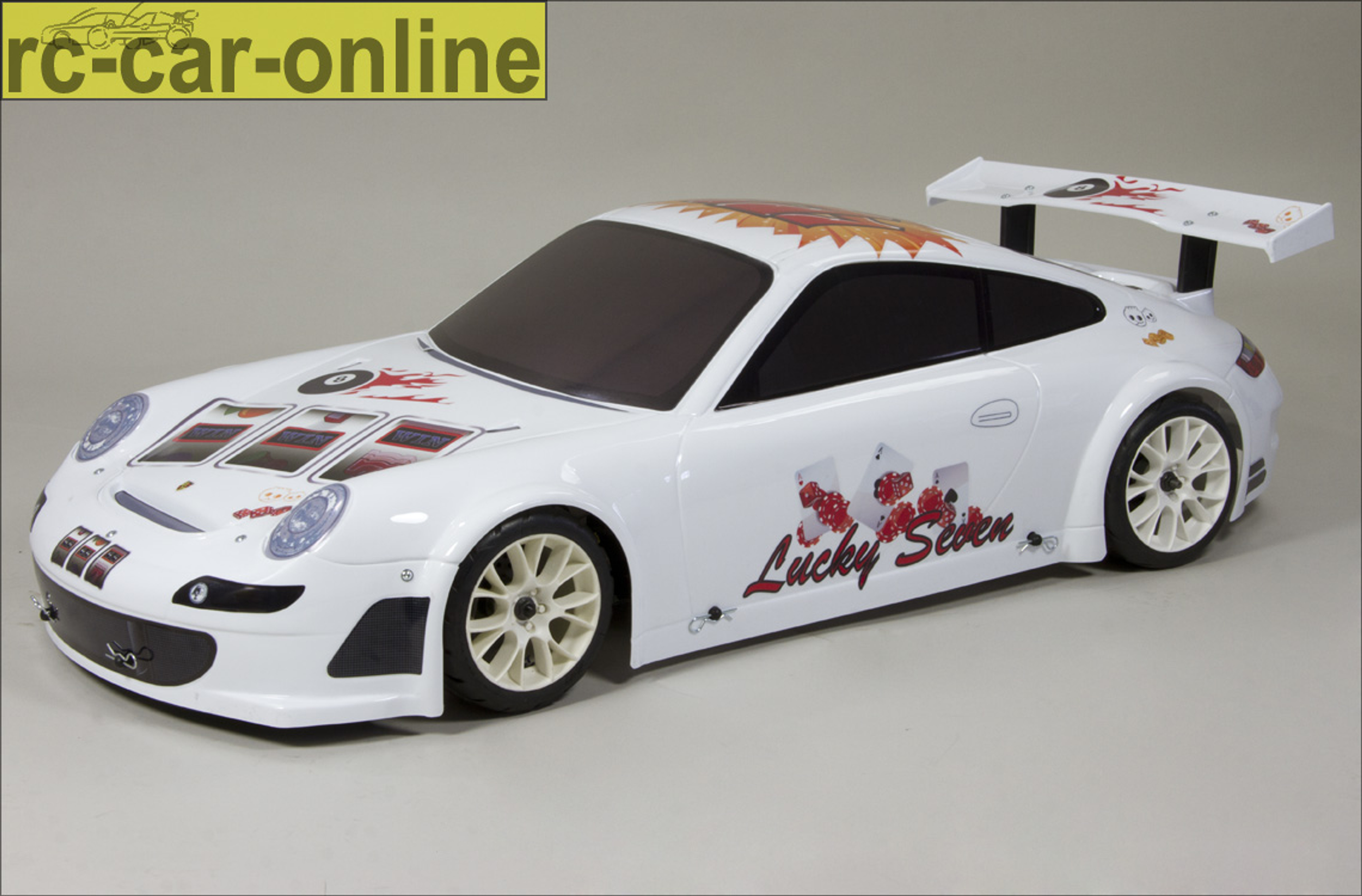 y0784/35 Porsche GT3 RSR, weiß mit Casino / Lucky Seven Team-Dekor