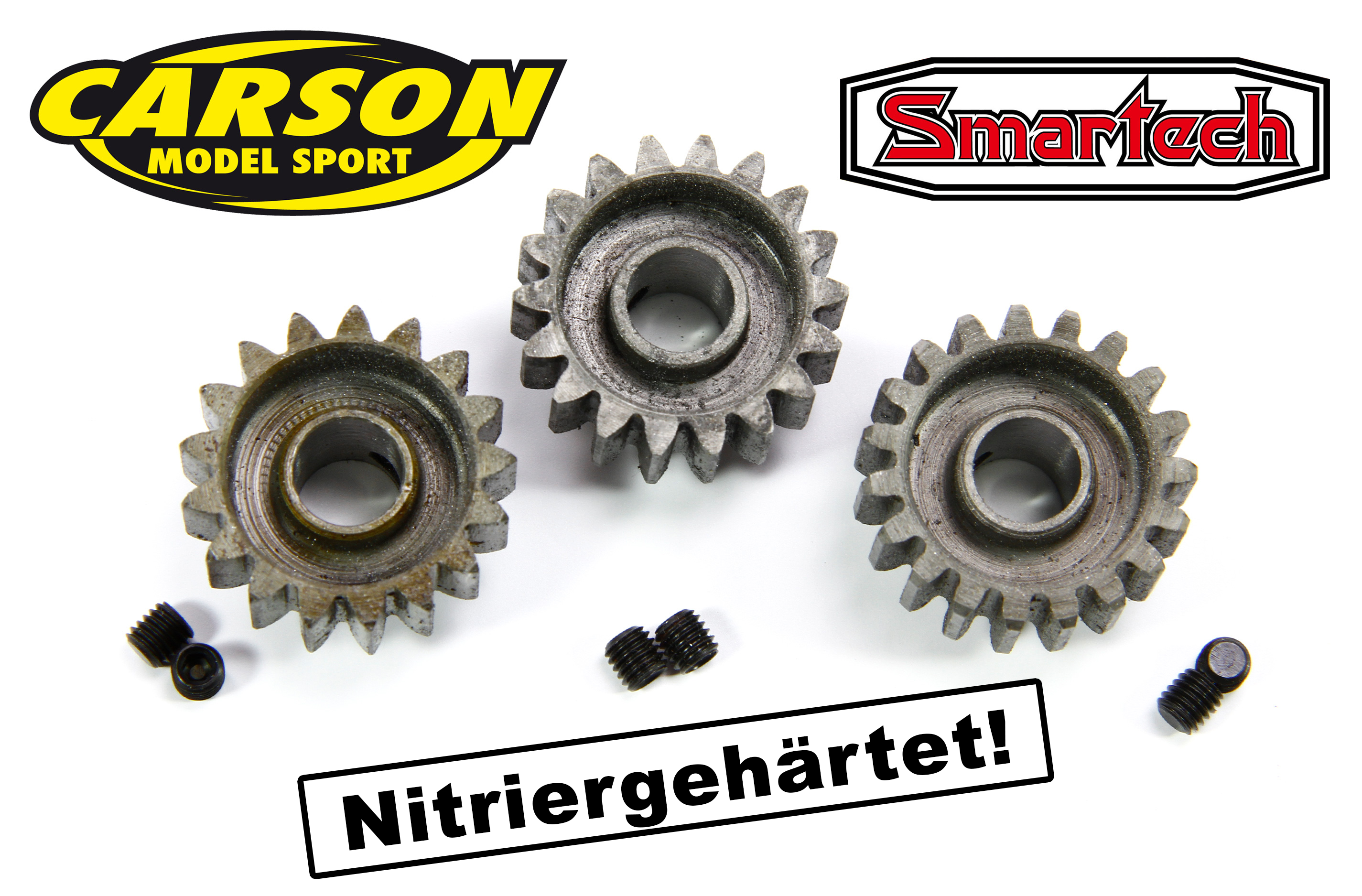HT-Steel pinions for Carson / Smartech 2WD offroad cars