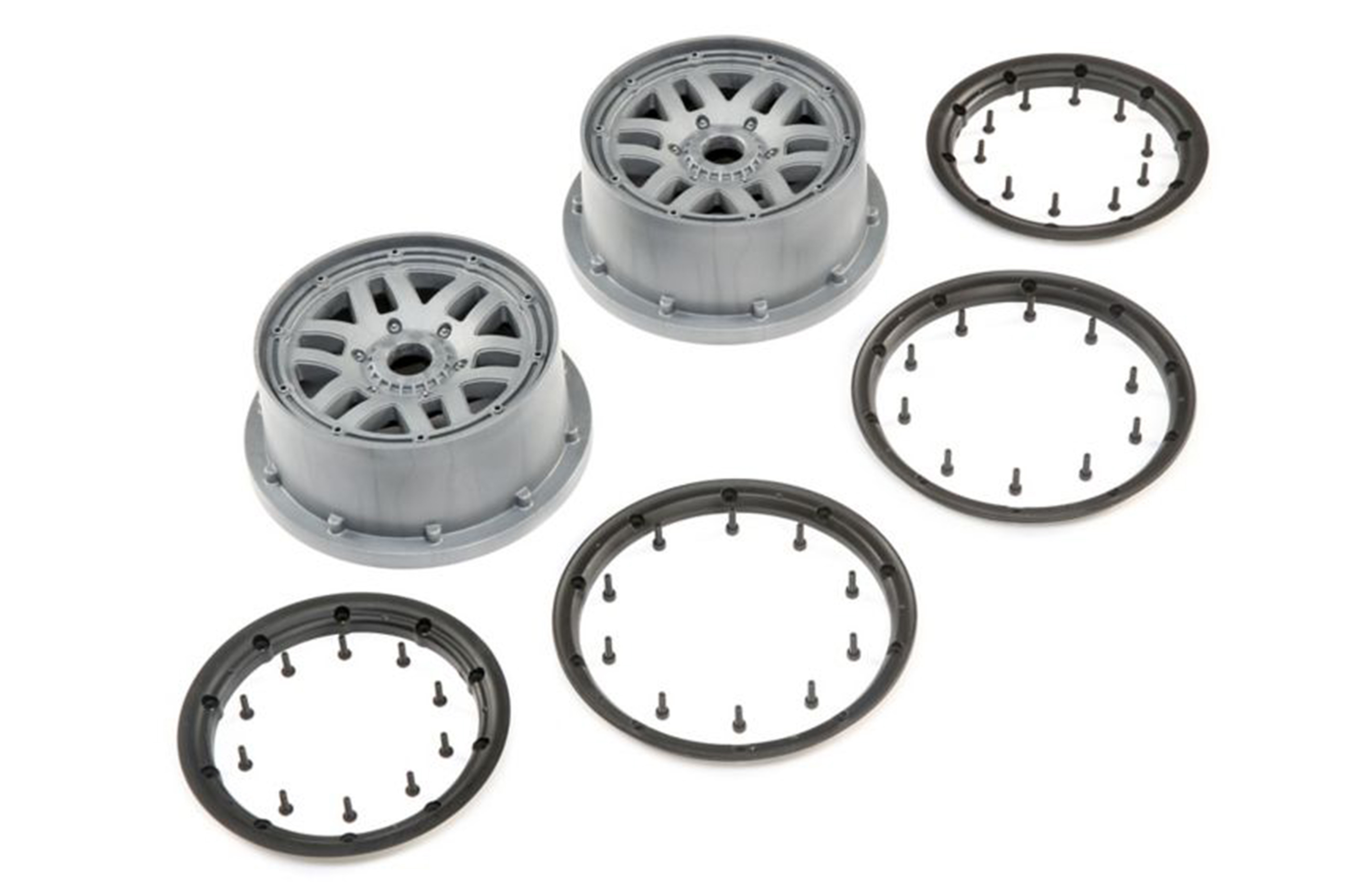 LOS45022 Losi Rad und Beadlock-Satz, grau, 5ive-T 2.0 LOS45022 Losi Rad und Beadlock-Satz, grau, 5ive-T 2.0