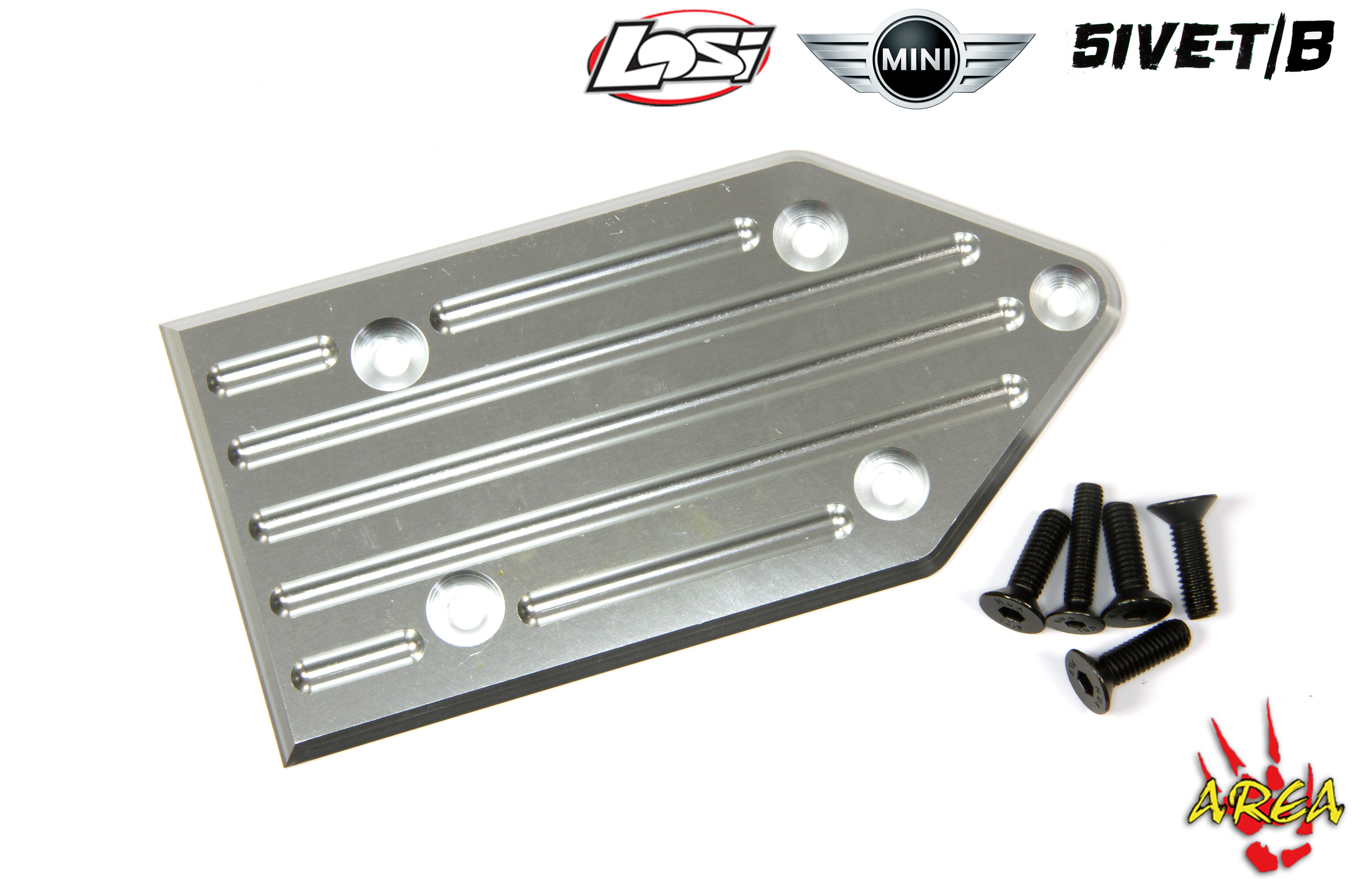 AREA-5T-016 Aluminum rear skid plate Losi 5ive-T and Mini AREA-5T-016 Aluminum rear skid plate Losi 5ive-T and Mini