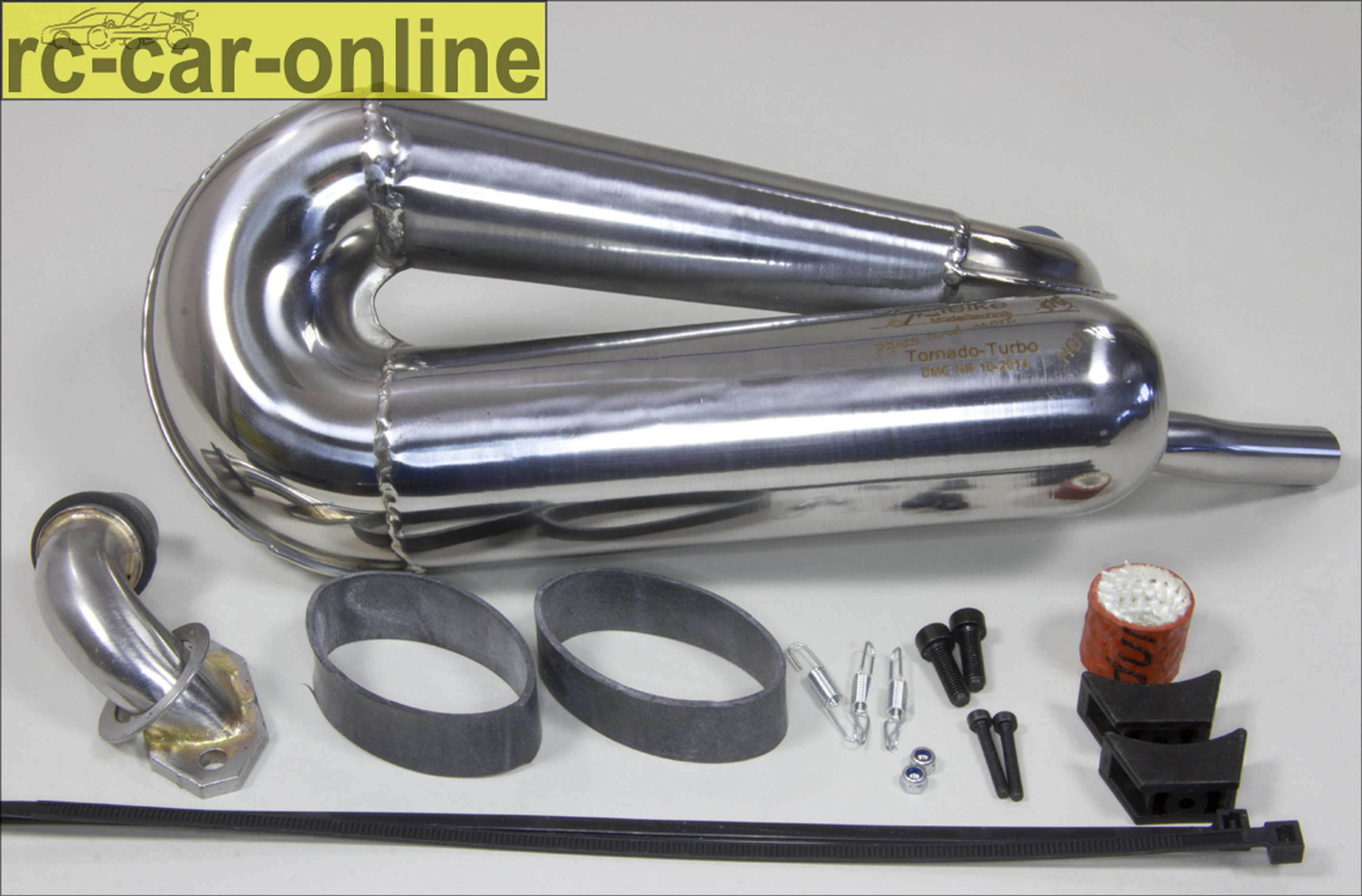 Mielke 5700 Tornado Turbo muffler, made of 0.8 mm steel, complete set Mielke 5700 Tornado Turbo muffler, made of 0.8 mm steel, complete set