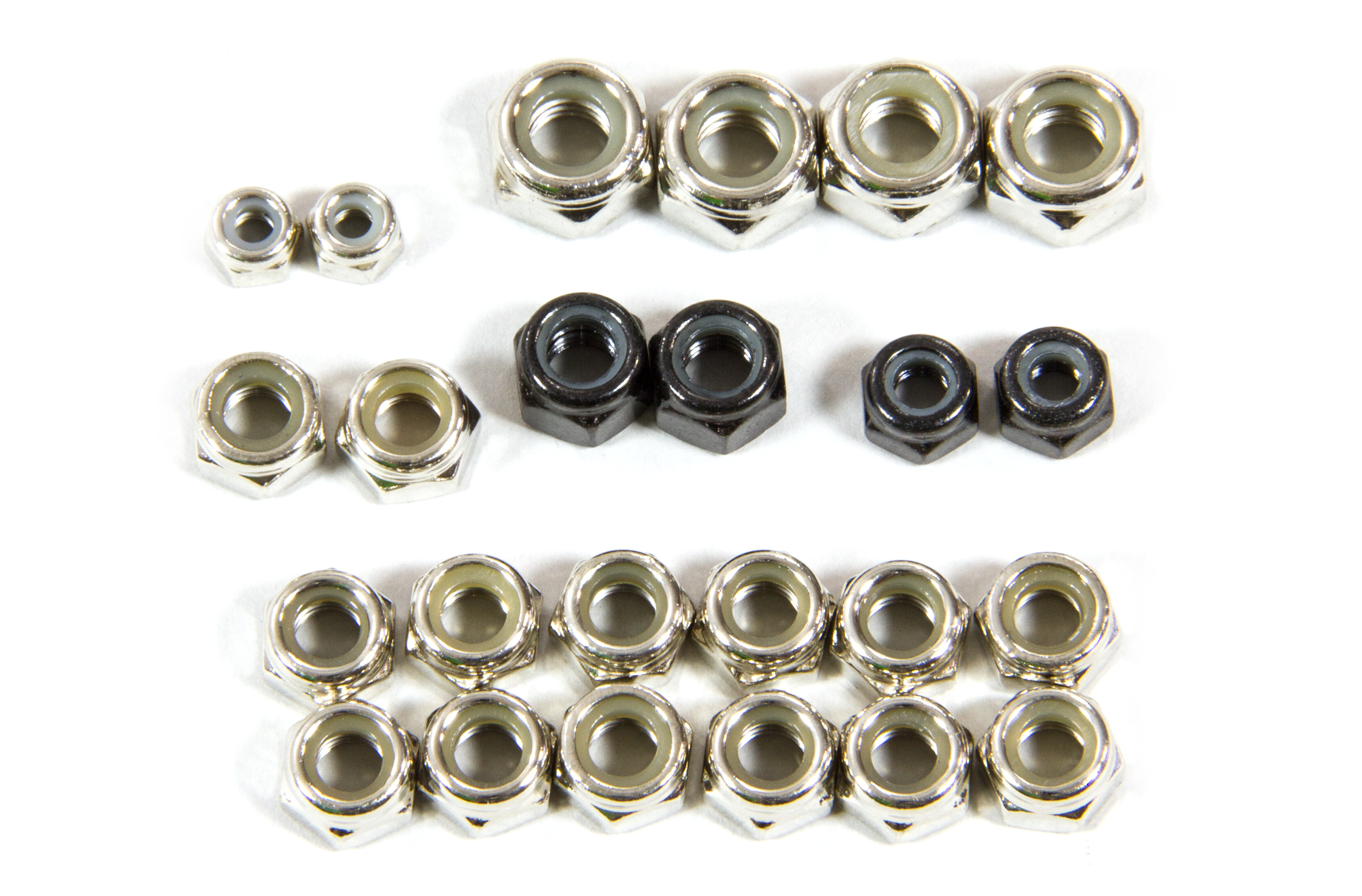 LOSB6590 Losi Lock Nut Asst. 3,4,5,6 mm 5ive-T, TLR 5ive-B and Mini WRC