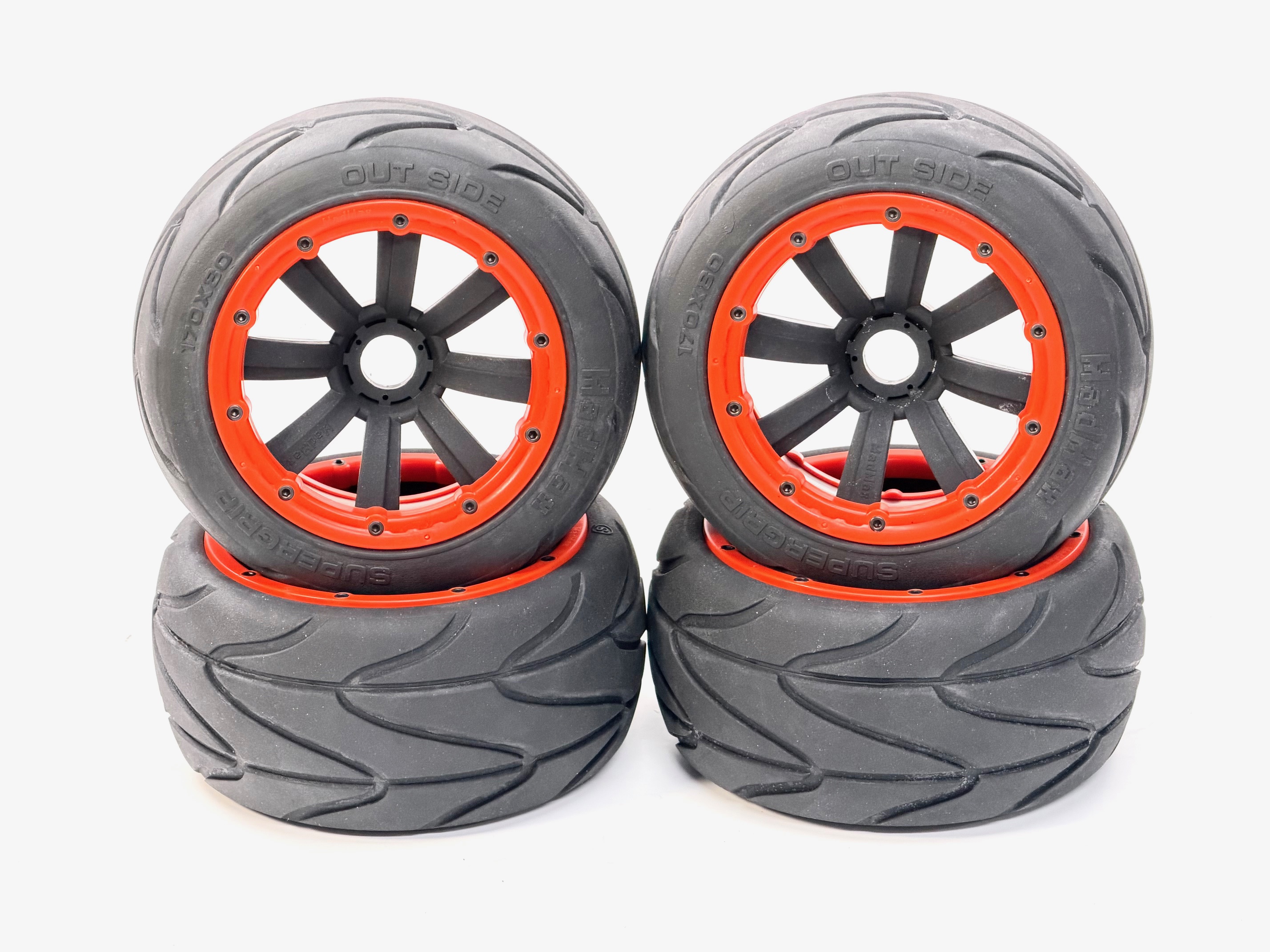 y1463/02 MadMax SUPER GRIP Soft + 24 mm hex rims 80 mm, 2 pairs for HPI+Losi & Co.