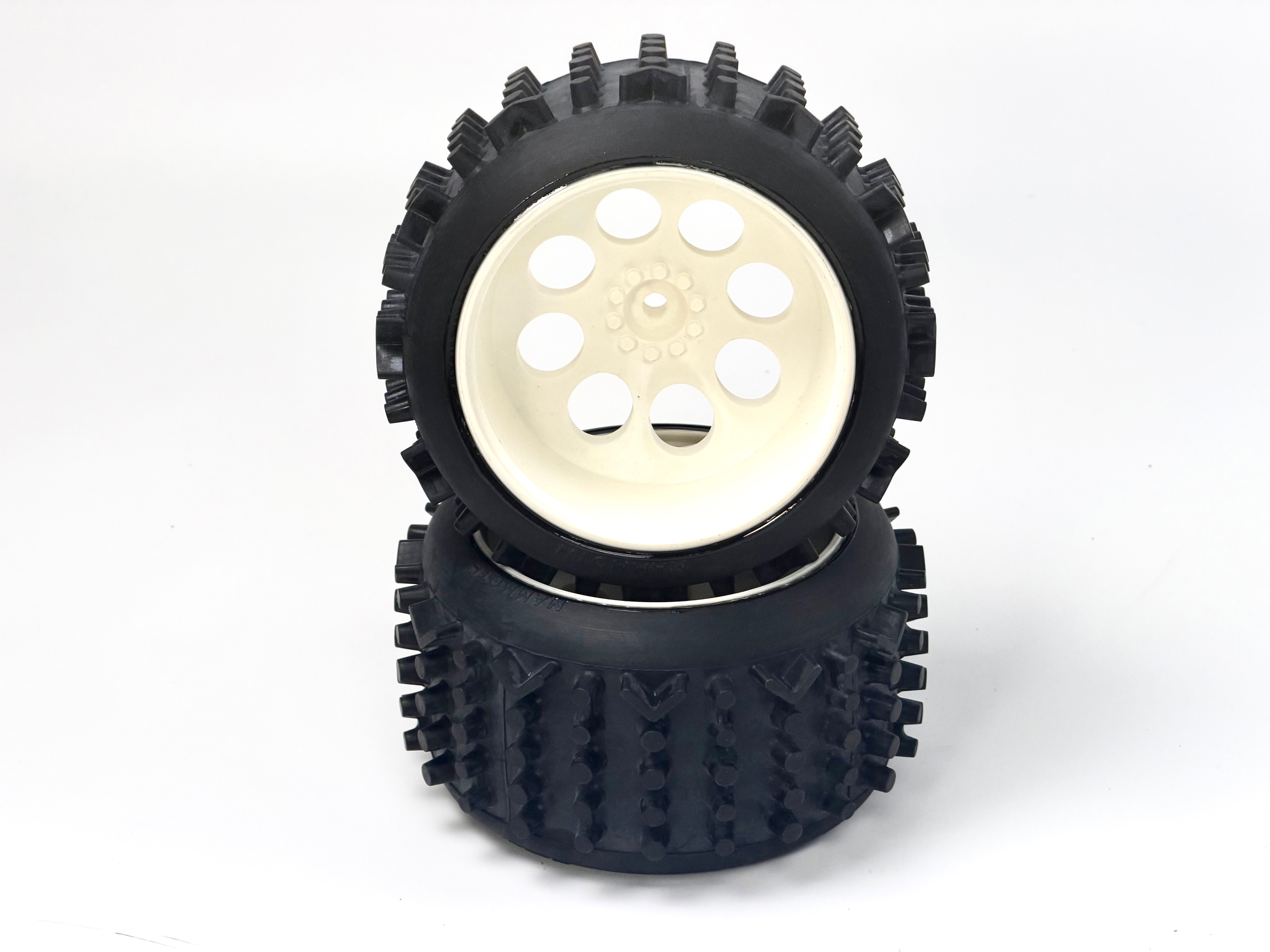 y0456/01 Mammoth Off-Roadreifen extrabreit, auf weißer FG Stadium Felge verklebt, 1 Paar