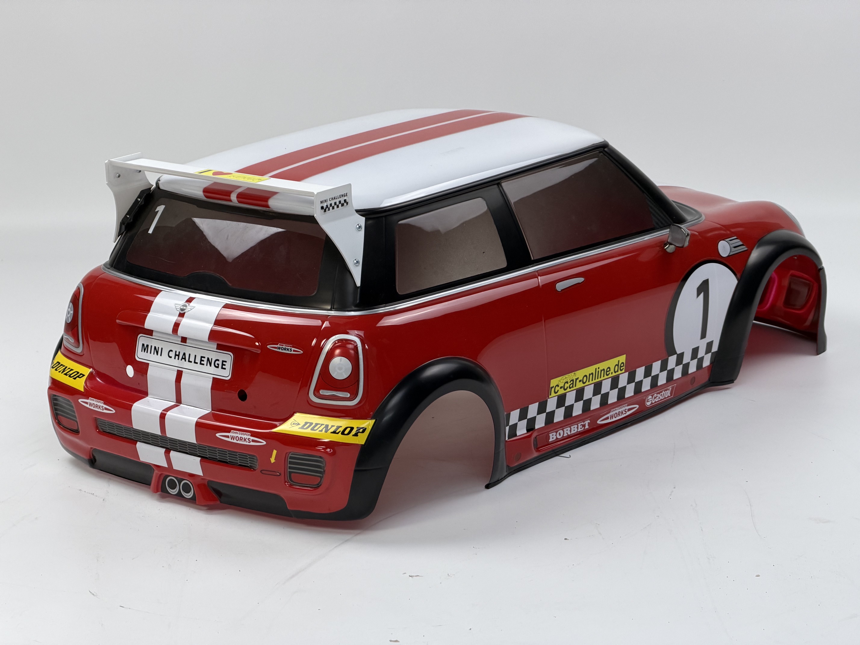 5179G FG Mini Cooper body kit, painted red, 2 mm, incl. rear spoiler, wheelbase 510 mm, used