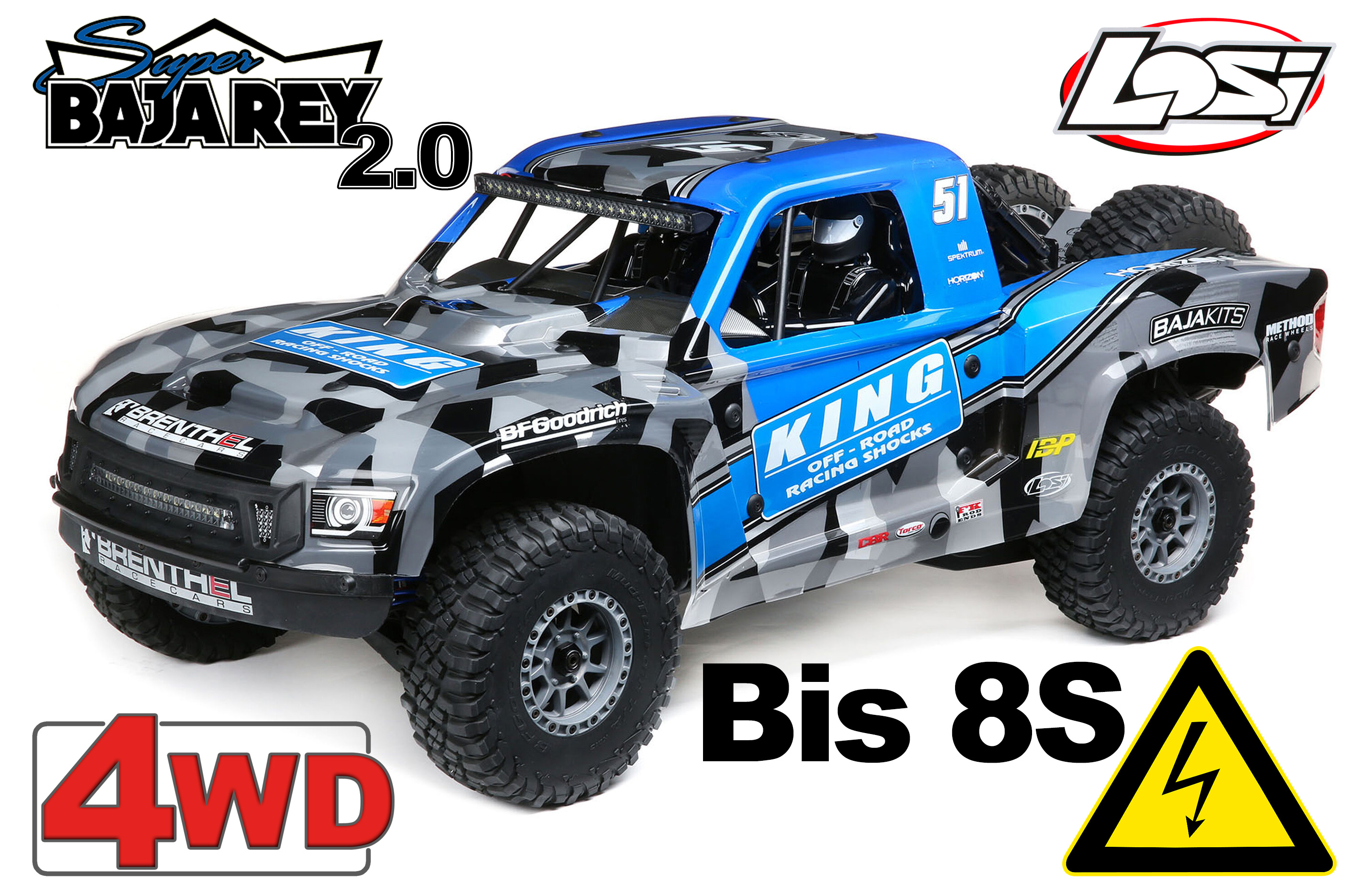 LOS05021T2 Losi 1:6 Super Baja Rey 2.0 4WD Brushless Desert Truck RTR, King LOS05021T2 Losi 1:6 Super Baja Rey 2.0 4WD Brushless Desert Truck RTR, King