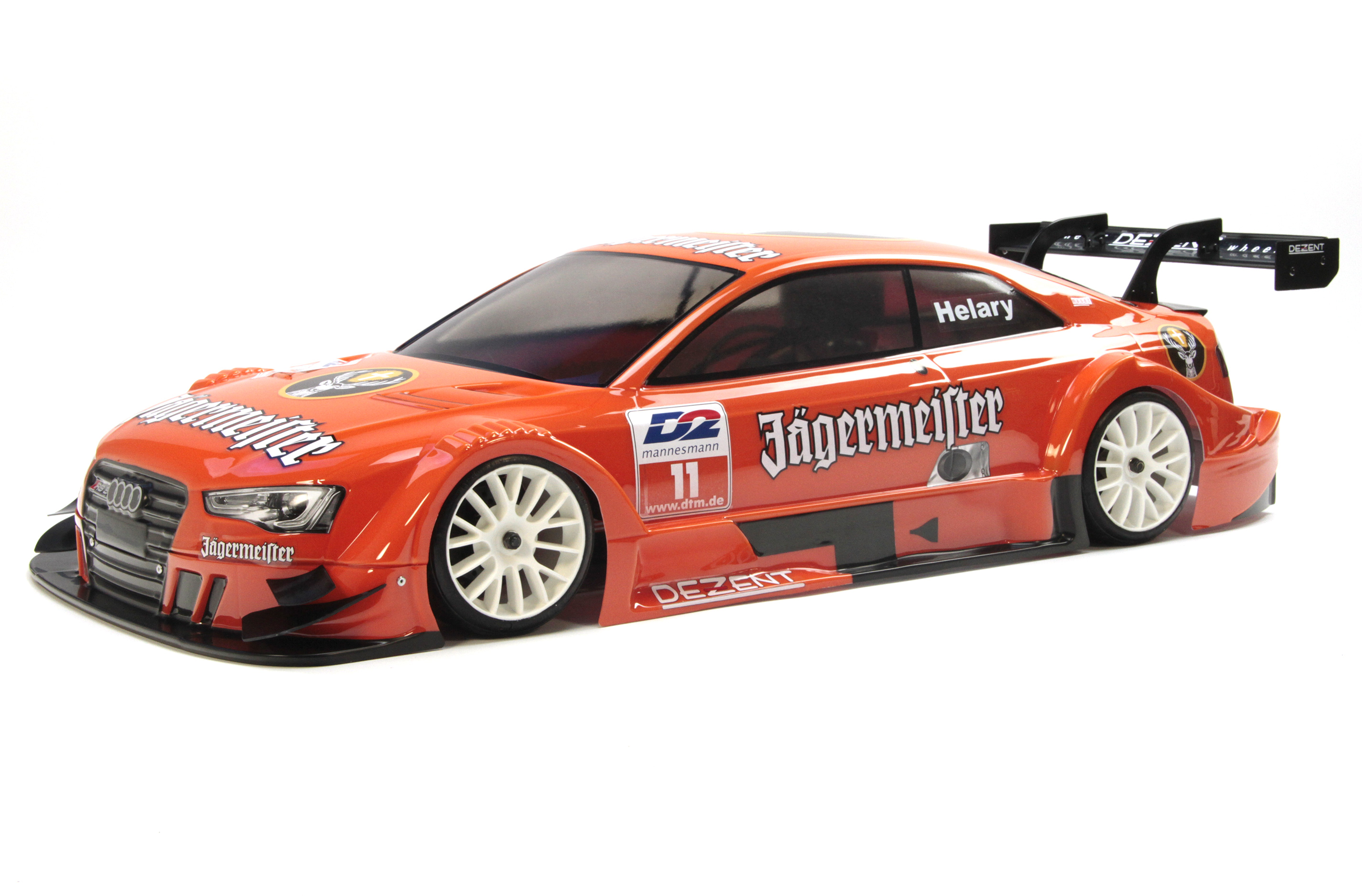 y1441/07 Audi RS5 DTM body shell, painted, Team Jägermeister paint theme y1441/07 Audi RS5 DTM body shell, painted, Team Jägermeister paint theme