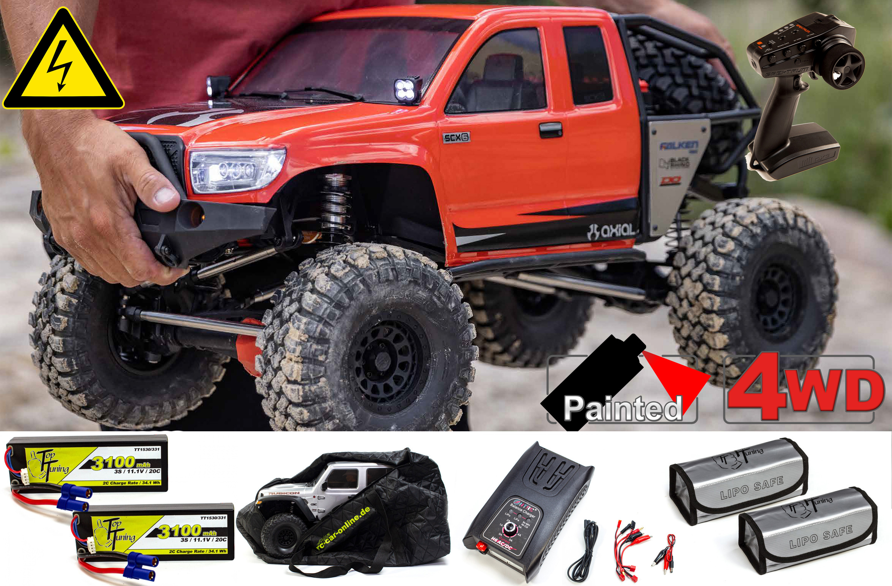AXI05001T1 Axial 1/6 SCX6 Trail Honcho 4WD RTR incl. accessories